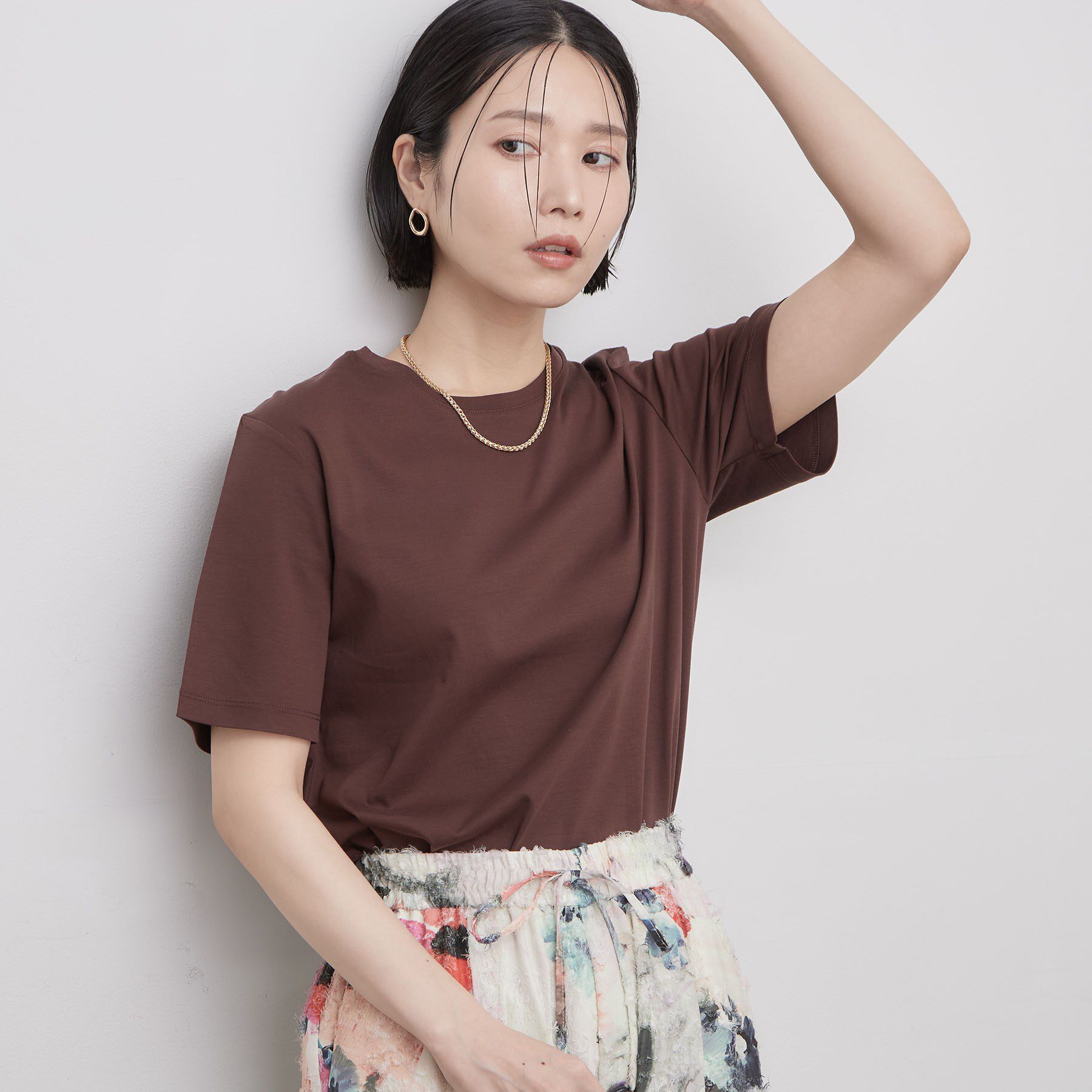 OPAQUE.CLIP「ベーシックTシャツ／オーガニックコットン混【洗濯機OK】」|Tシャツ・カットソー|