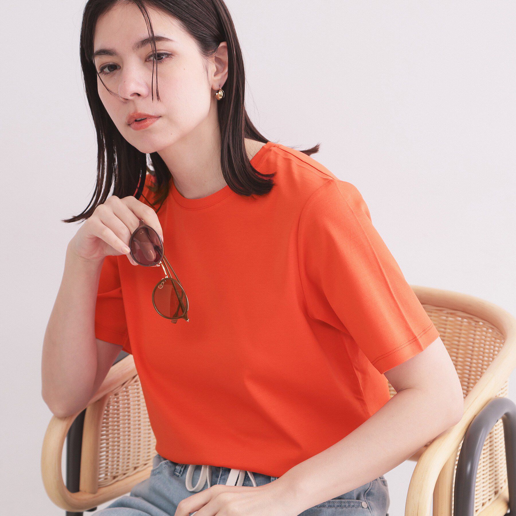 OPAQUE.CLIP「ベーシックTシャツ／オーガニックコットン混【洗濯機OK】」|Tシャツ・カットソー|