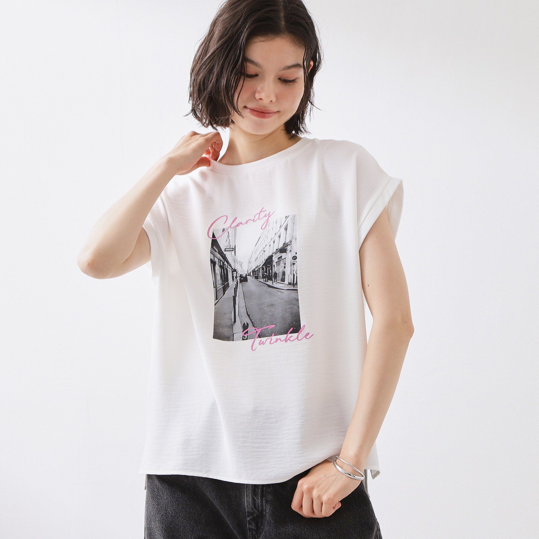 THE SHOP TK「【ひんやりさらさら】軽やかに着られる プリントTシャツ」|Tシャツ・カットソー|