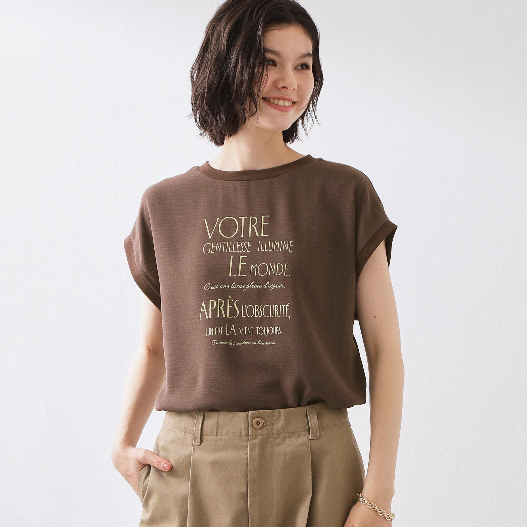 THE SHOP TK「【ひんやりさらさら】軽やかに着られる プリントTシャツ」|Tシャツ・カットソー|