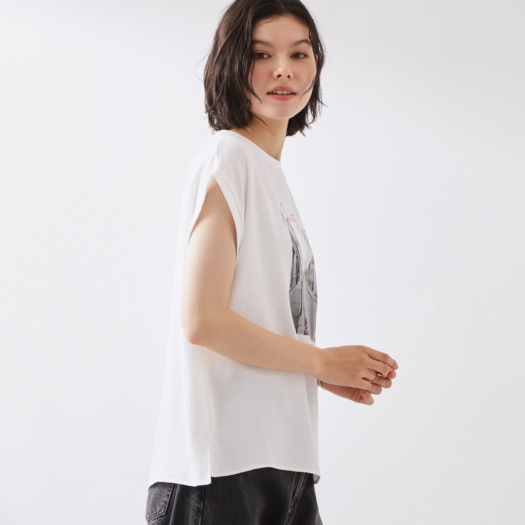 THE SHOP TK「【ひんやりさらさら】軽やかに着られる プリントTシャツ」|Tシャツ・カットソー|