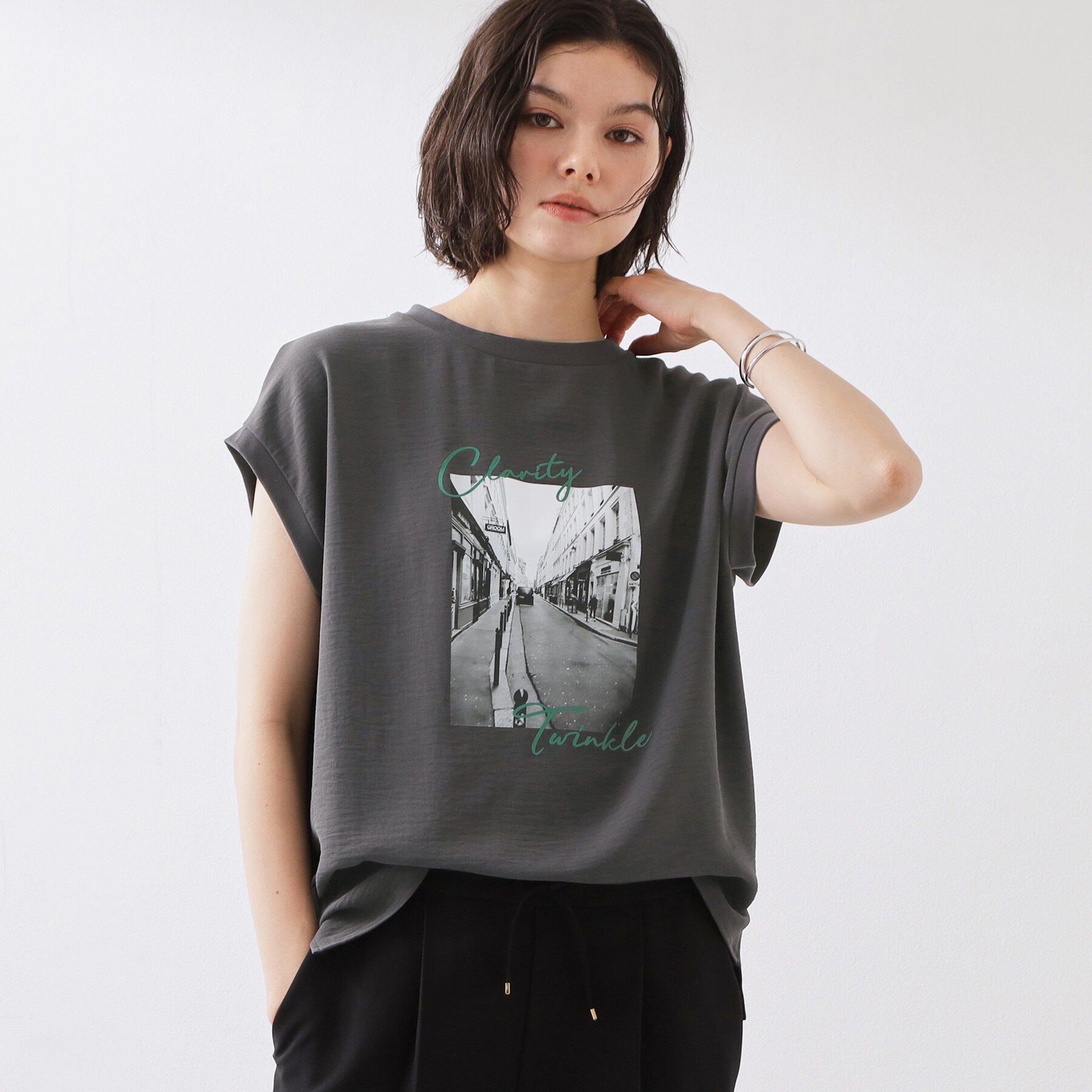THE SHOP TK「【ひんやりさらさら】軽やかに着られる プリントTシャツ」|Tシャツ・カットソー|