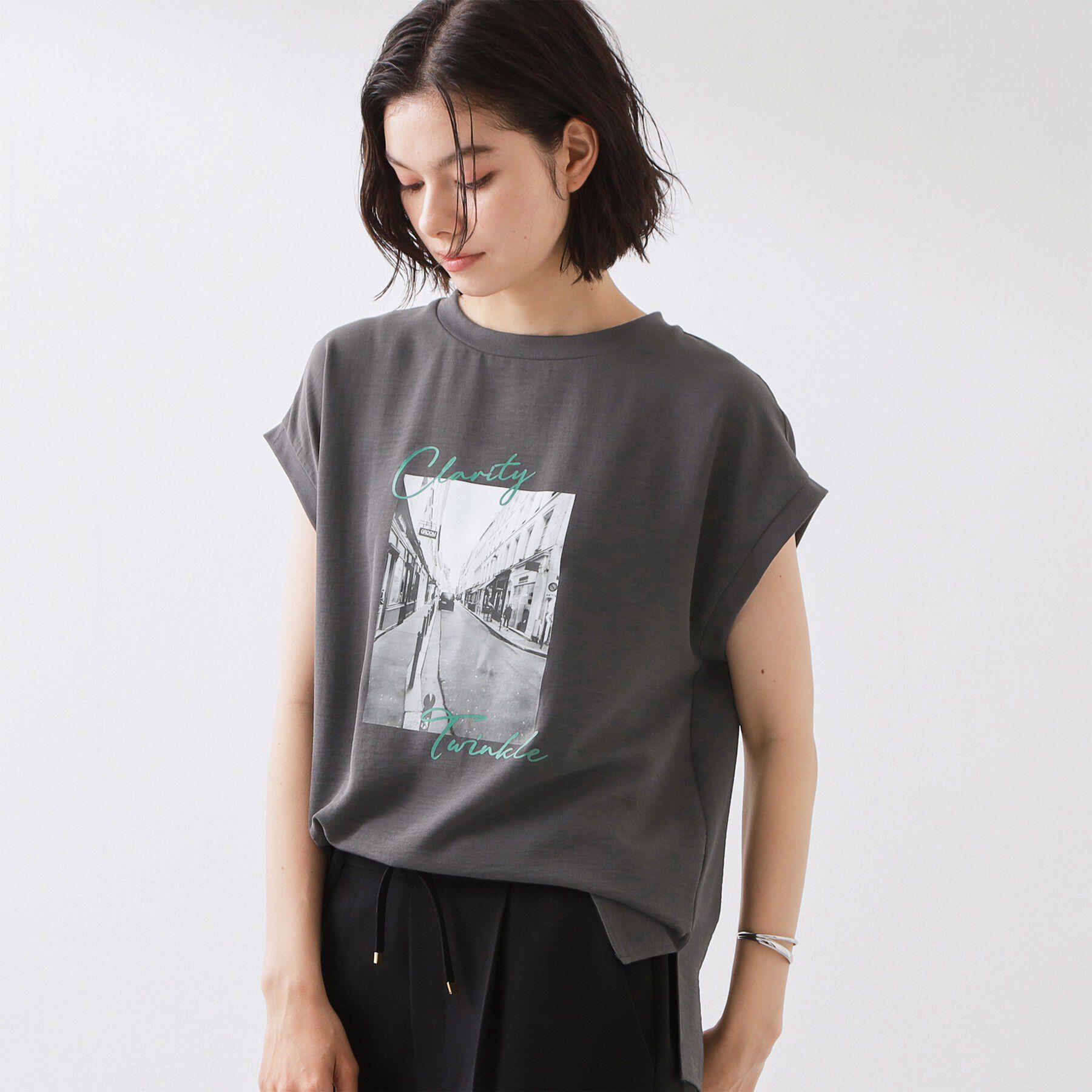 THE SHOP TK「【ひんやりさらさら】軽やかに着られる プリントTシャツ」|Tシャツ・カットソー|