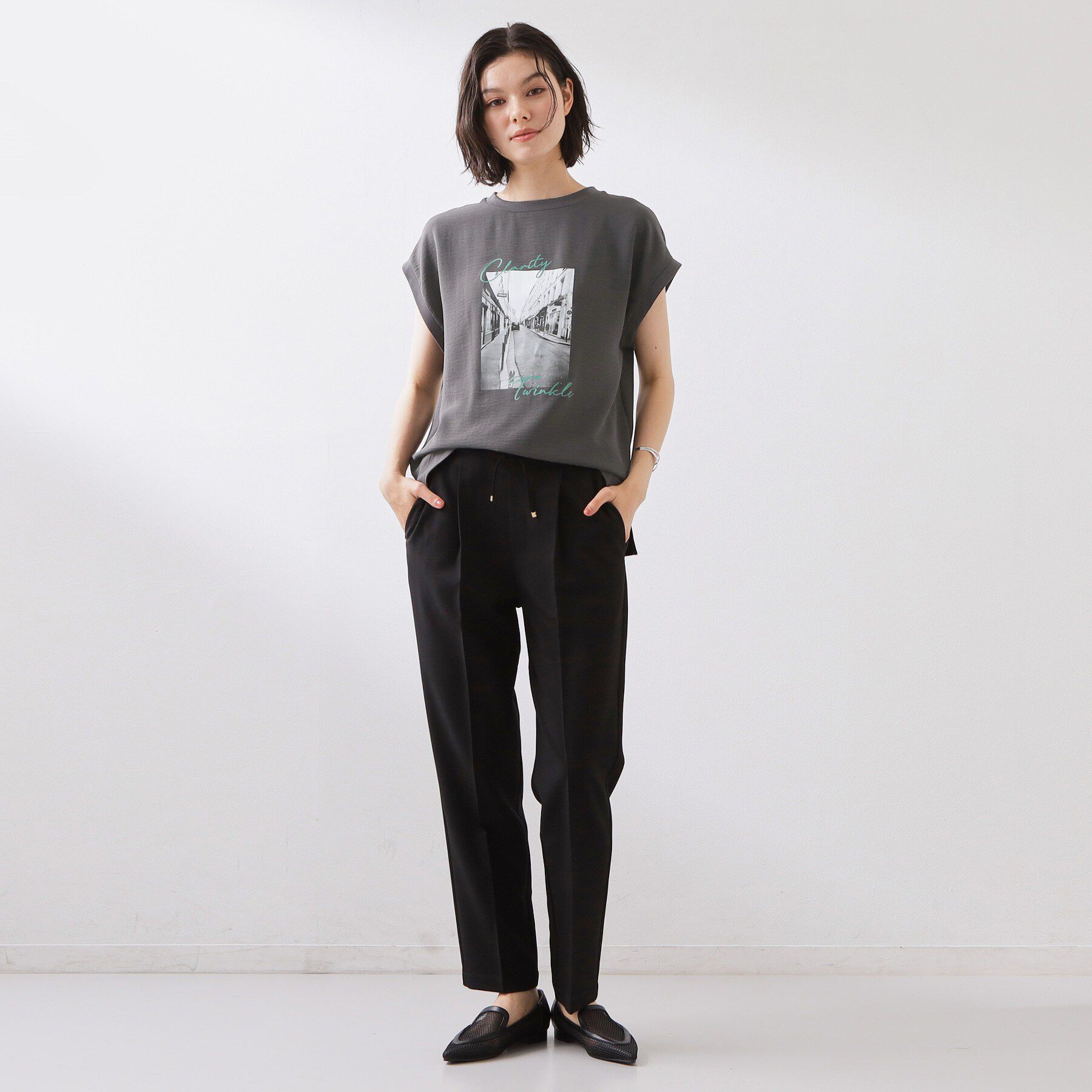 THE SHOP TK「【ひんやりさらさら】軽やかに着られる プリントTシャツ」|Tシャツ・カットソー|