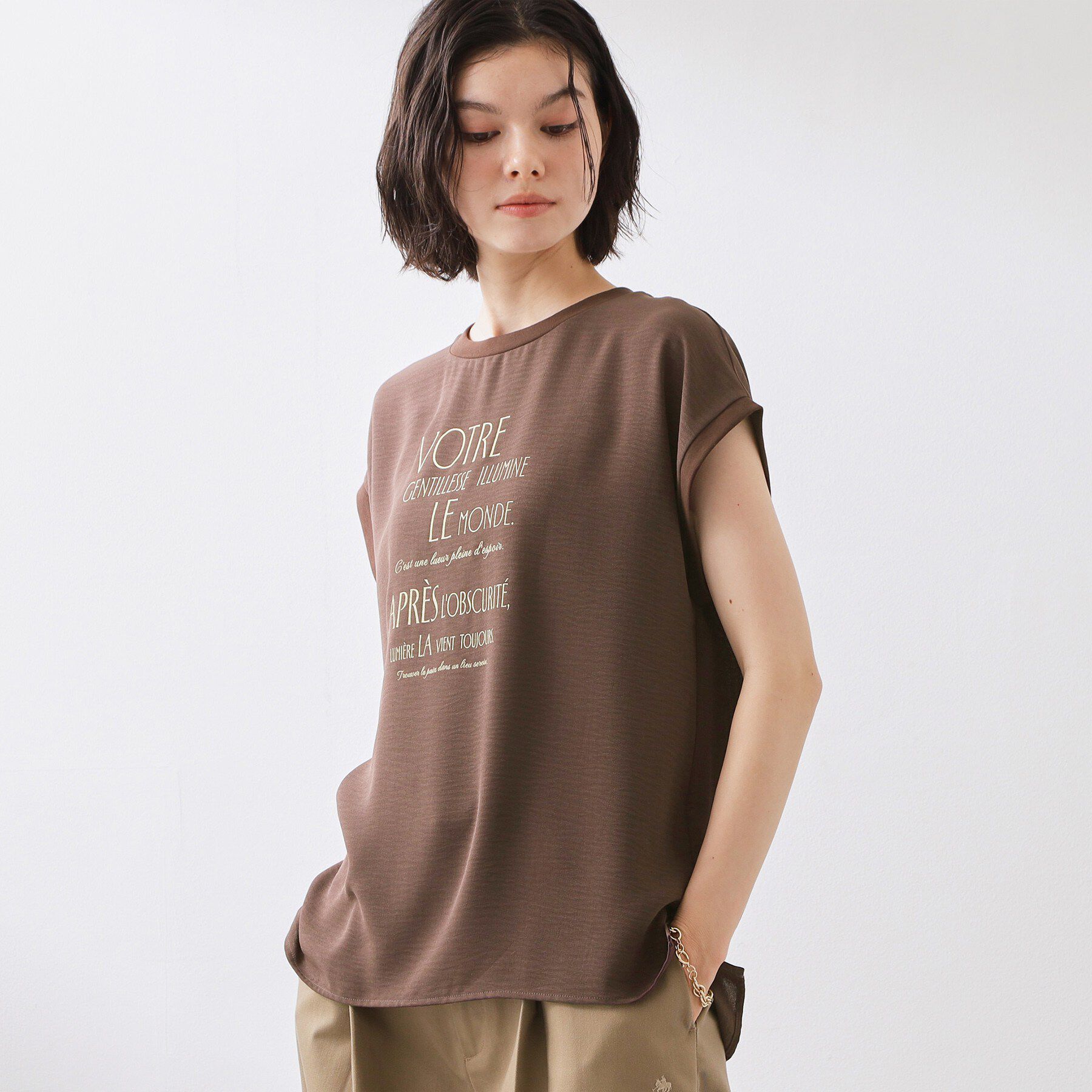 THE SHOP TK「【ひんやりさらさら】軽やかに着られる プリントTシャツ」|Tシャツ・カットソー|