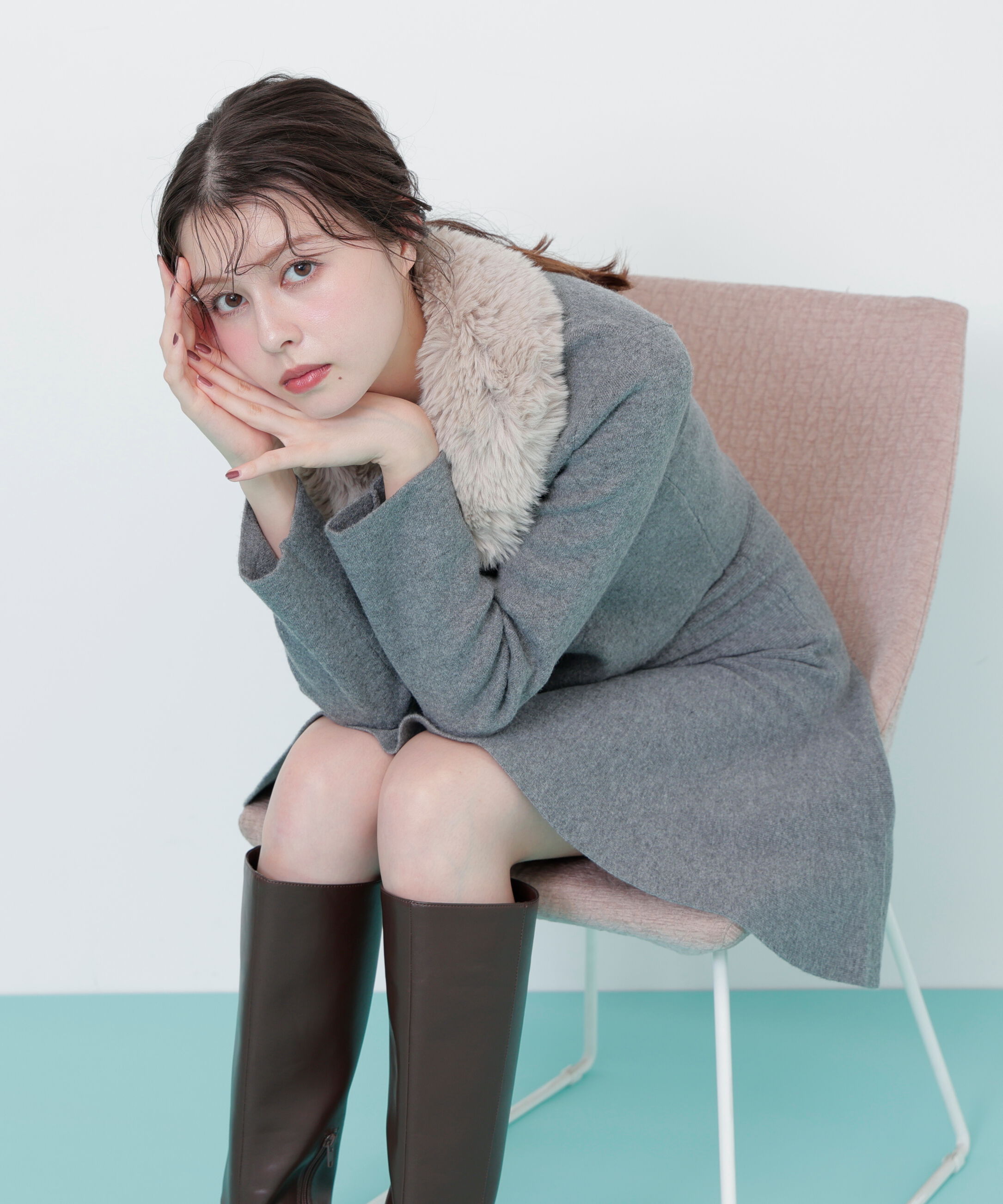  「ファーティッペットニットセットアップ」|ワンピース|