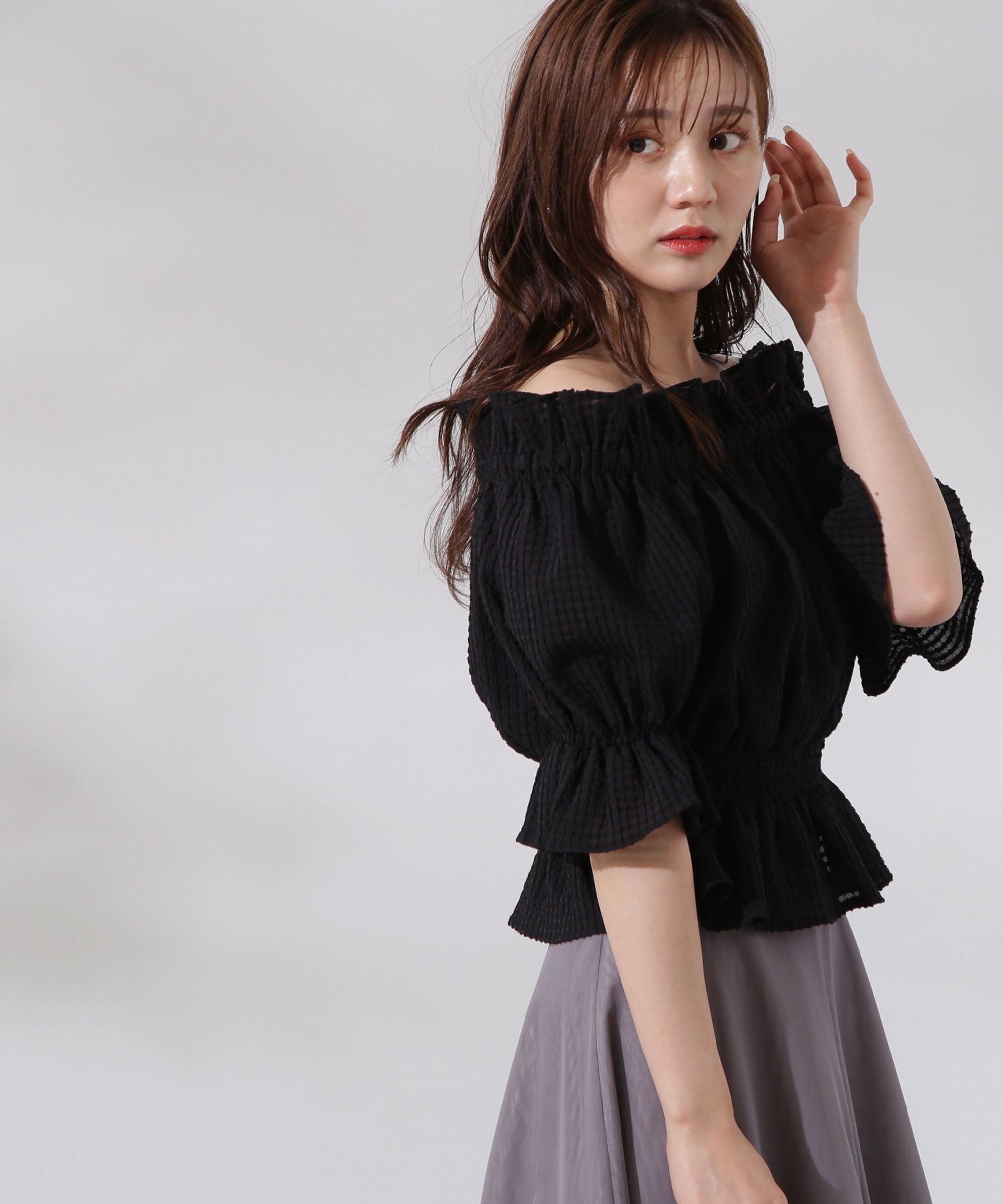 PROPORTION BODY DRESSING「シアーチェックシャーリングブラウス」|シャツ・ブラウス|