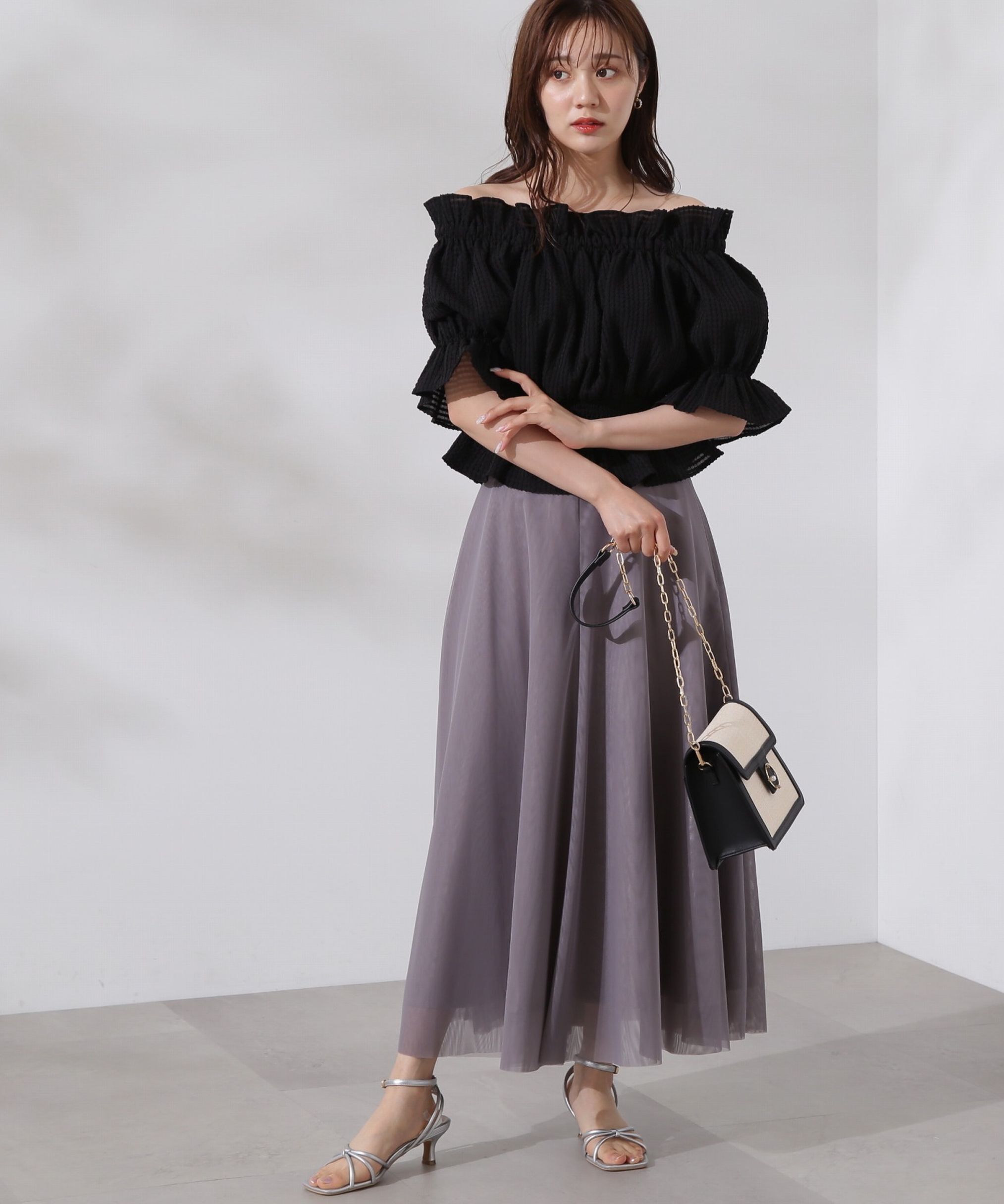 PROPORTION BODY DRESSING「シアーチェックシャーリングブラウス」|シャツ・ブラウス|