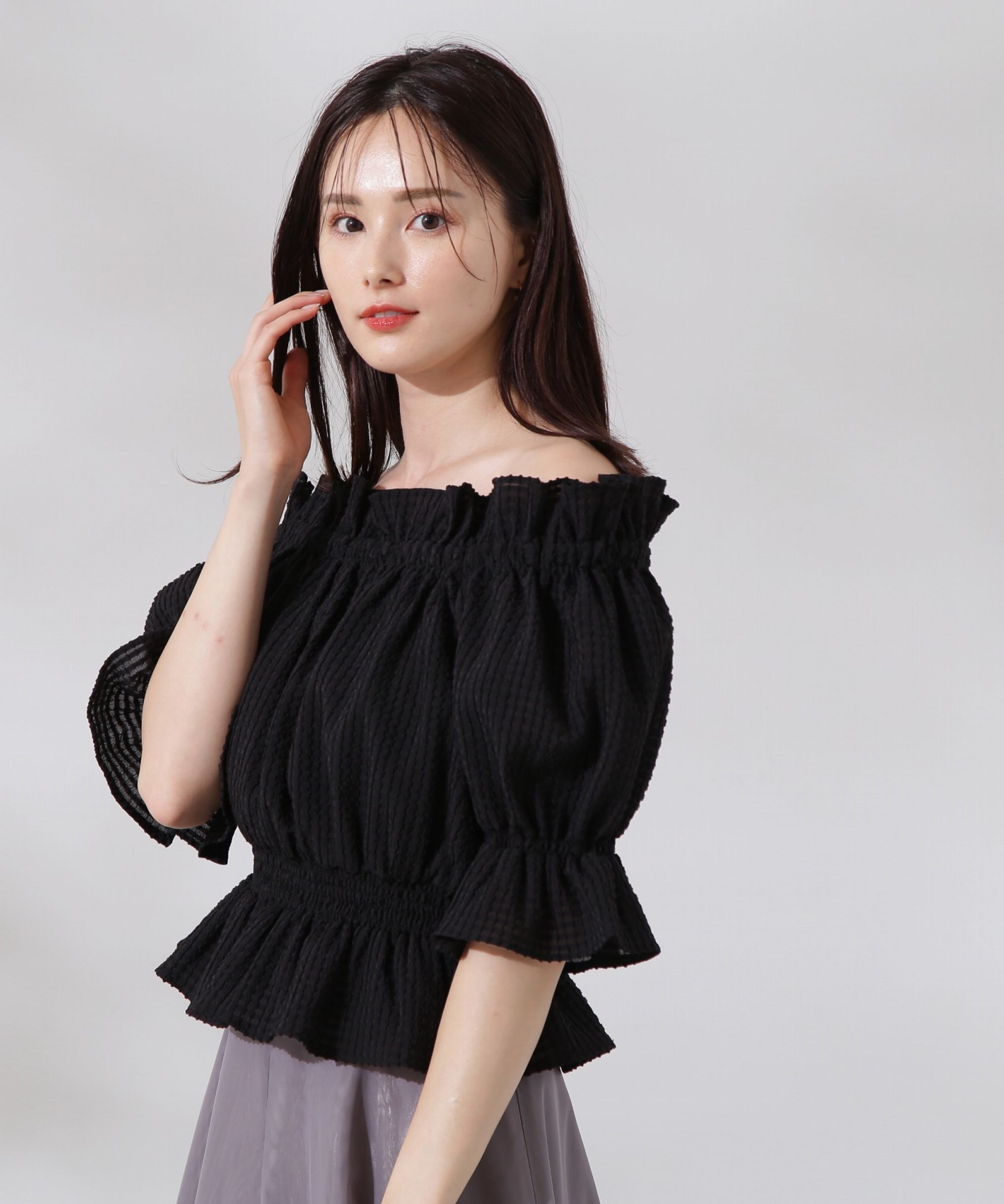 PROPORTION BODY DRESSING「シアーチェックシャーリングブラウス」|シャツ・ブラウス|