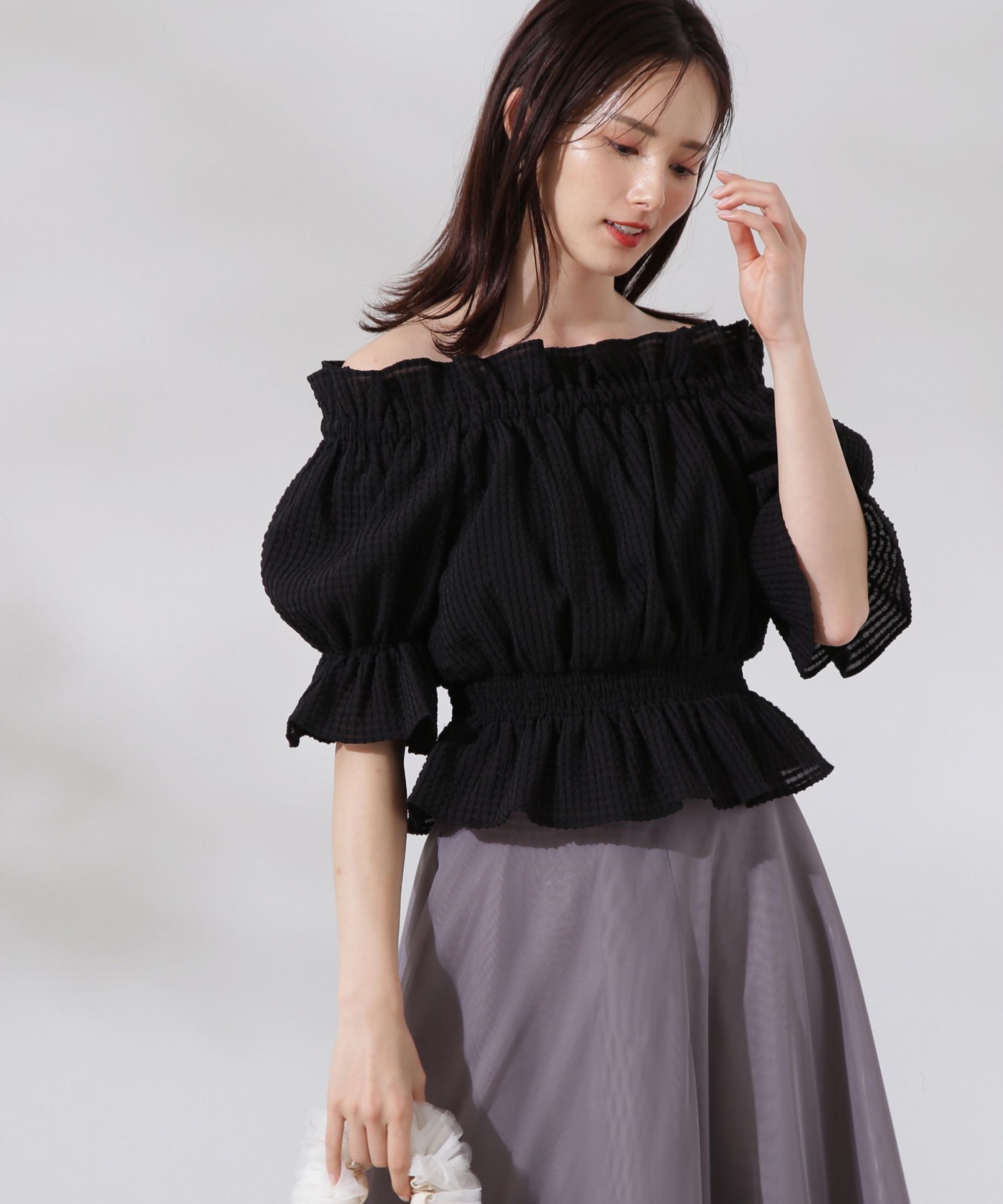 PROPORTION BODY DRESSING「シアーチェックシャーリングブラウス」|シャツ・ブラウス|