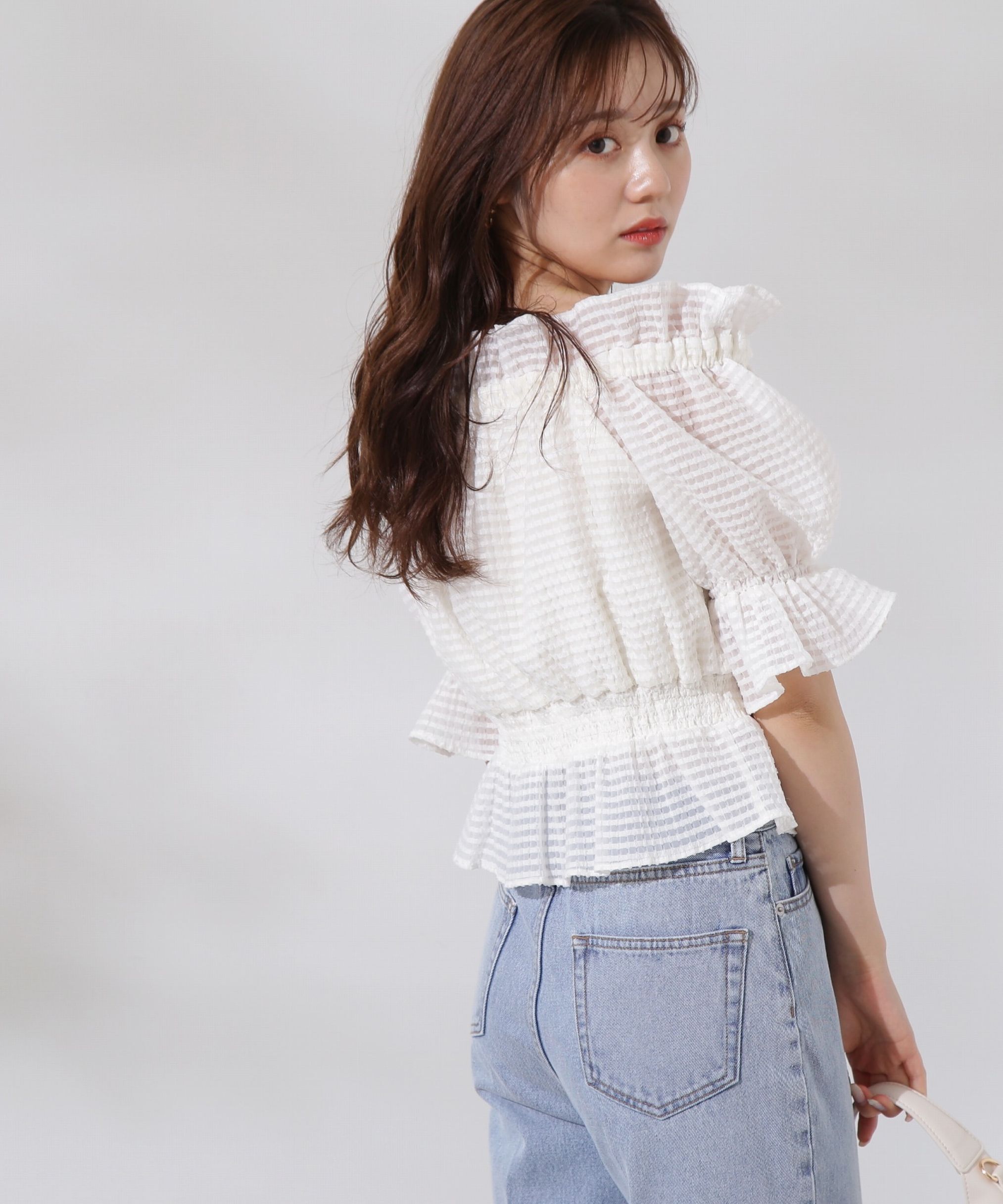 PROPORTION BODY DRESSING「シアーチェックシャーリングブラウス」|シャツ・ブラウス|