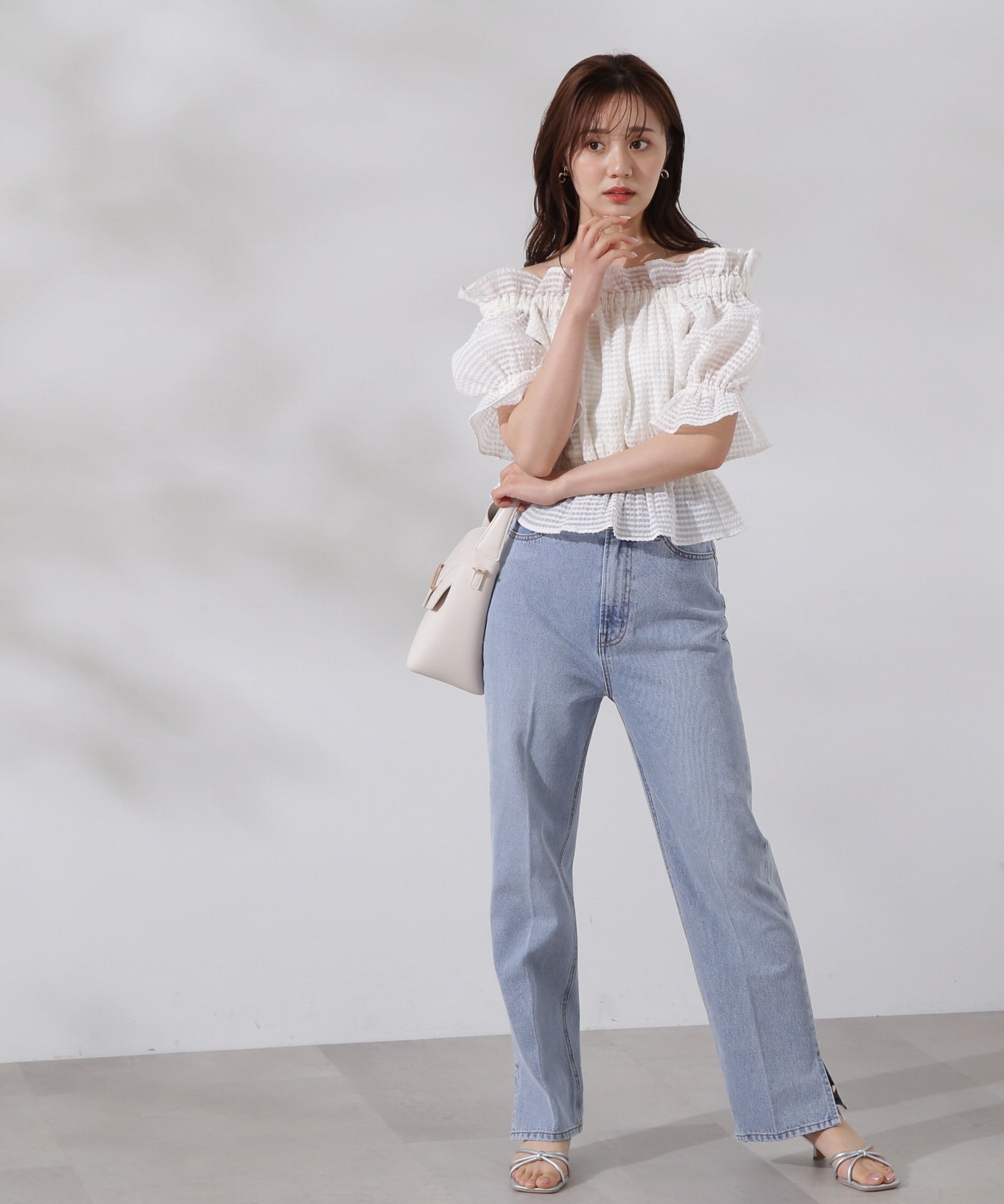 PROPORTION BODY DRESSING「シアーチェックシャーリングブラウス」|シャツ・ブラウス|