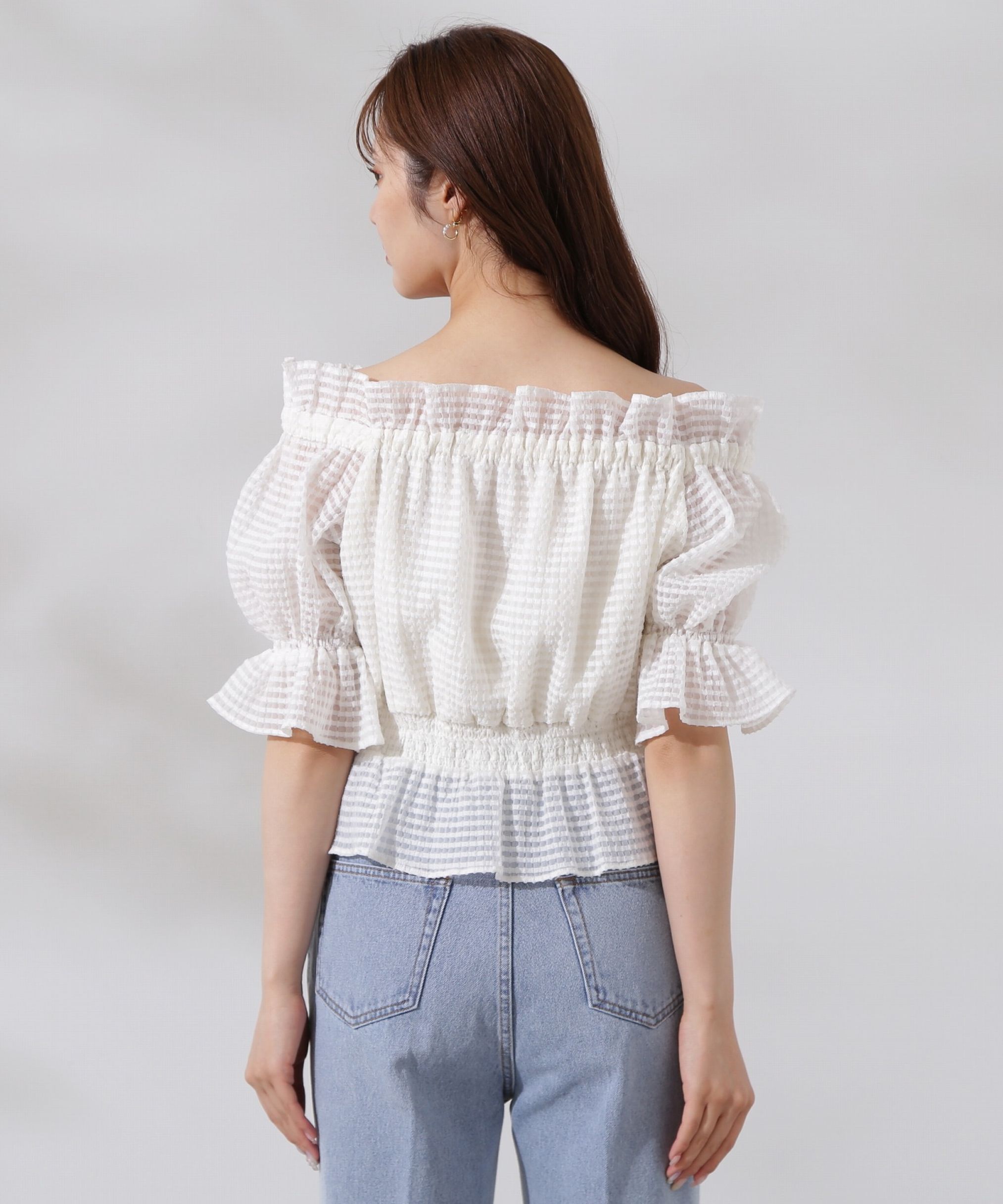 PROPORTION BODY DRESSING「シアーチェックシャーリングブラウス」|シャツ・ブラウス|