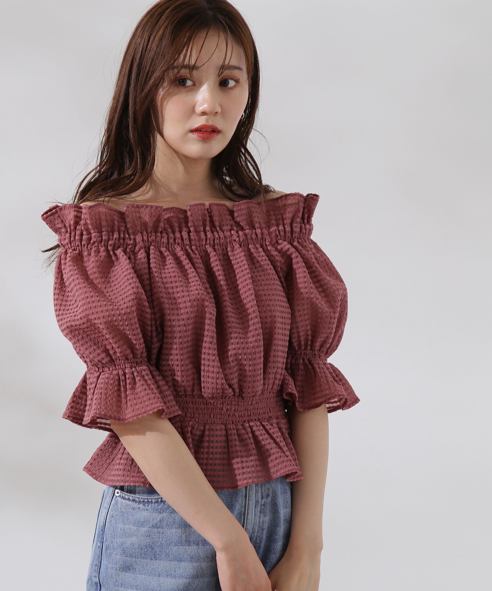 PROPORTION BODY DRESSING「シアーチェックシャーリングブラウス」|シャツ・ブラウス|