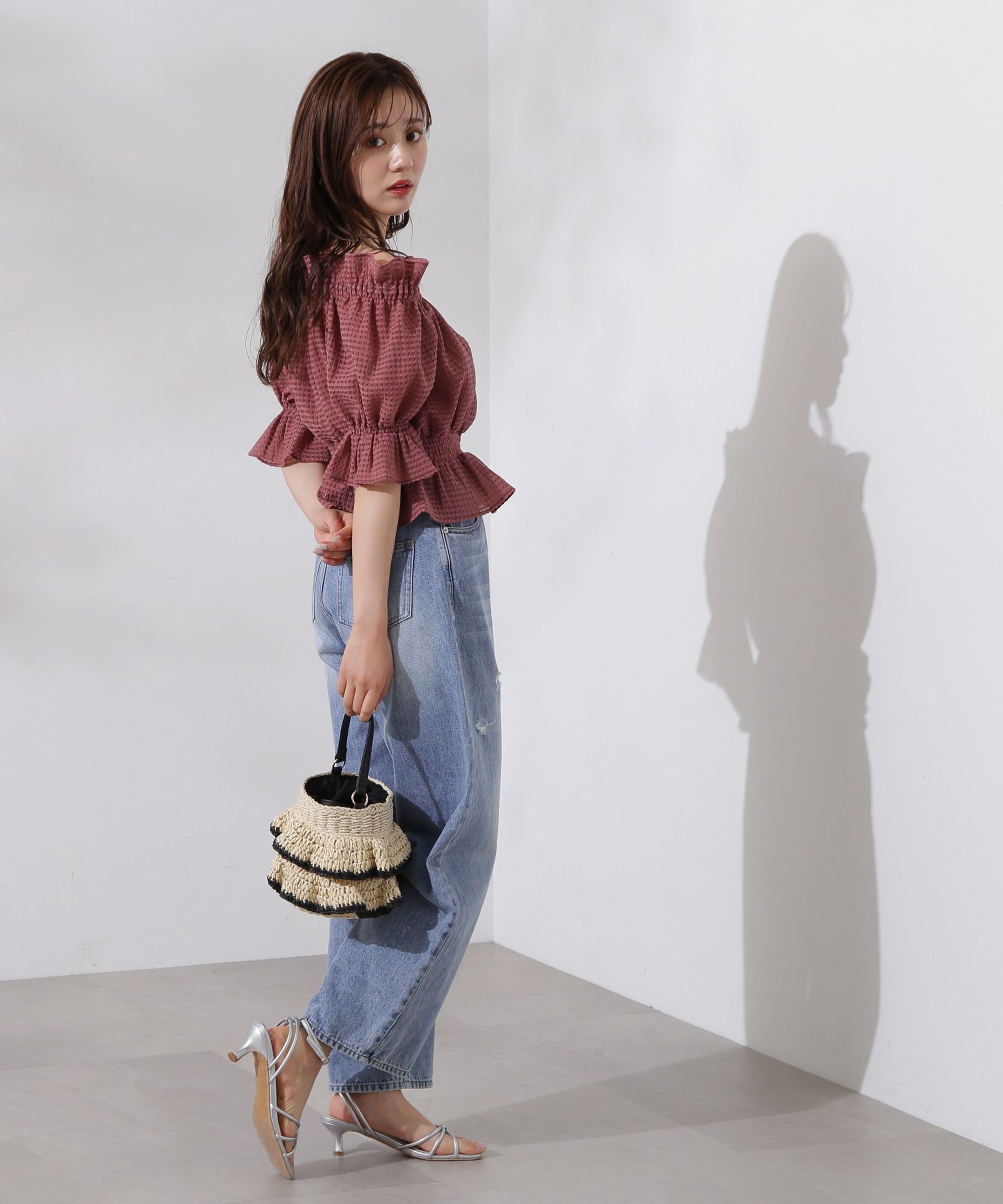 PROPORTION BODY DRESSING「シアーチェックシャーリングブラウス」|シャツ・ブラウス|