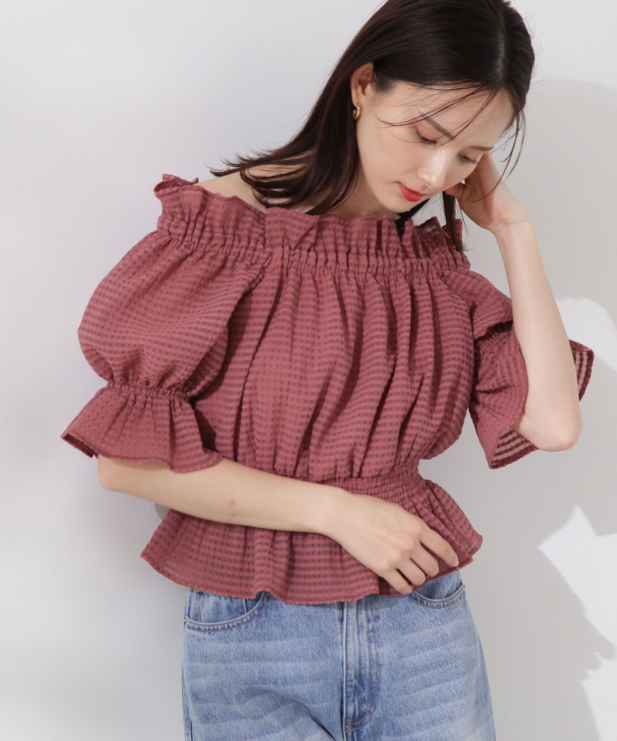 PROPORTION BODY DRESSING「シアーチェックシャーリングブラウス」|シャツ・ブラウス|