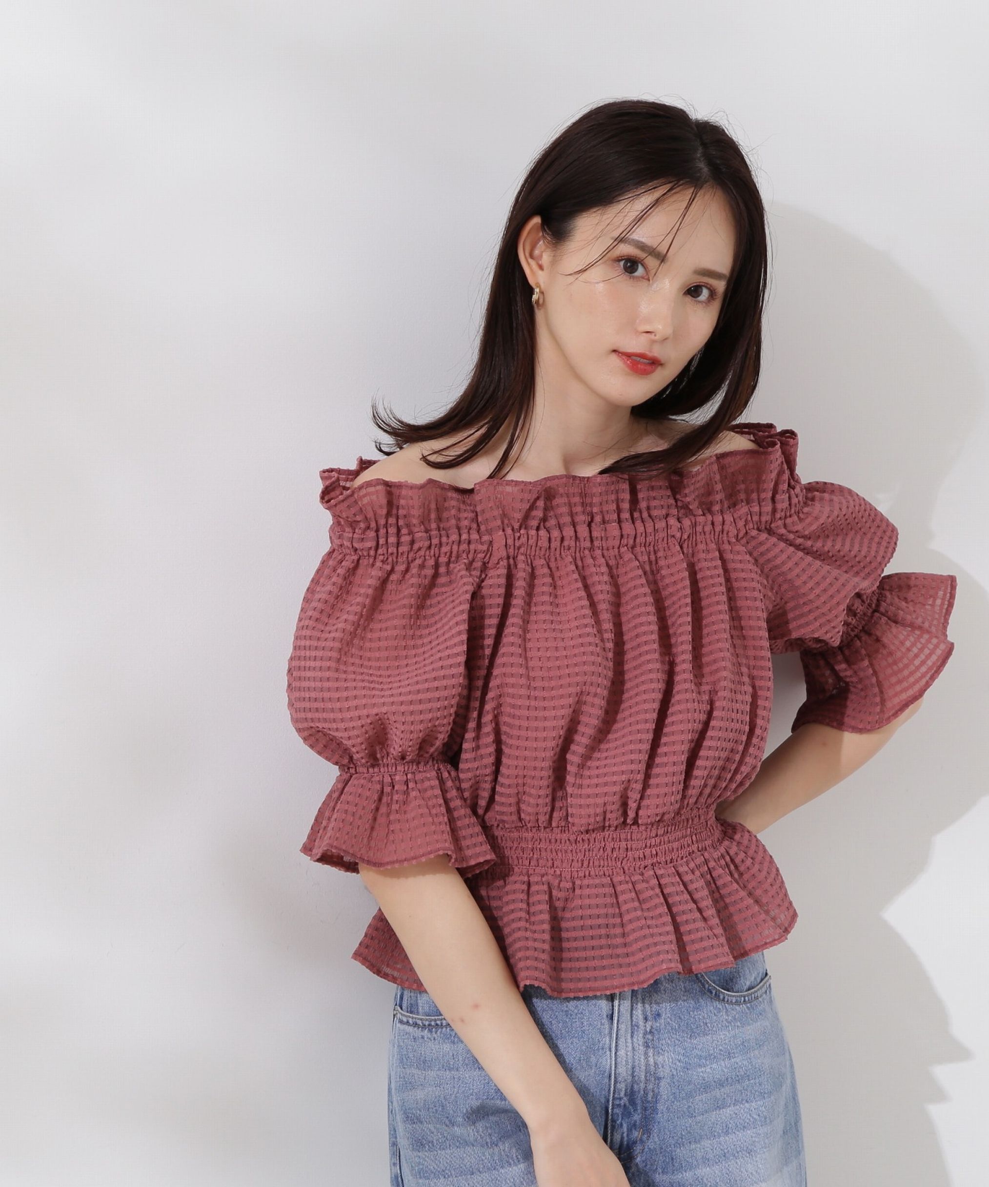 PROPORTION BODY DRESSING「シアーチェックシャーリングブラウス」|シャツ・ブラウス|