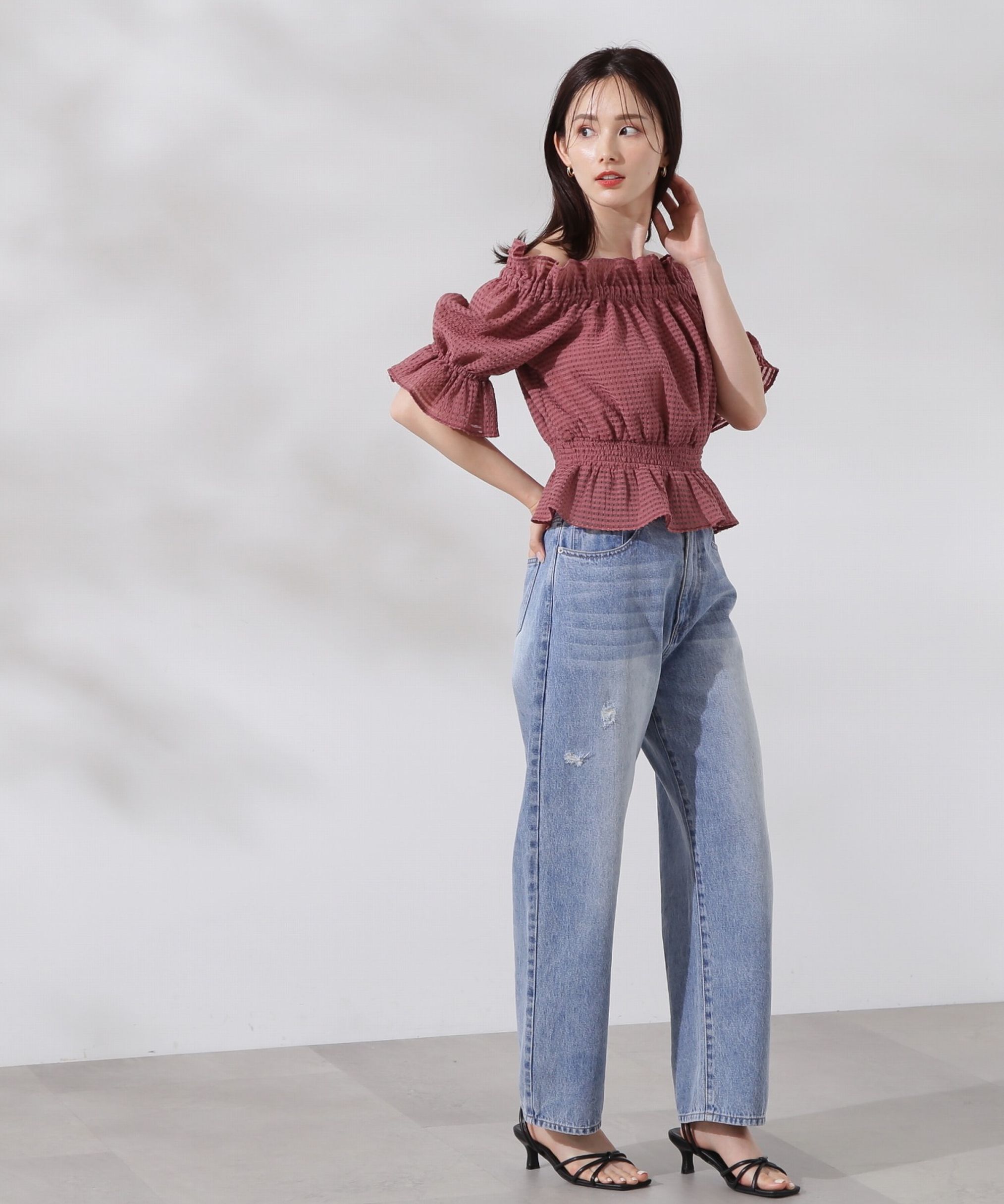 PROPORTION BODY DRESSING「シアーチェックシャーリングブラウス」|シャツ・ブラウス|