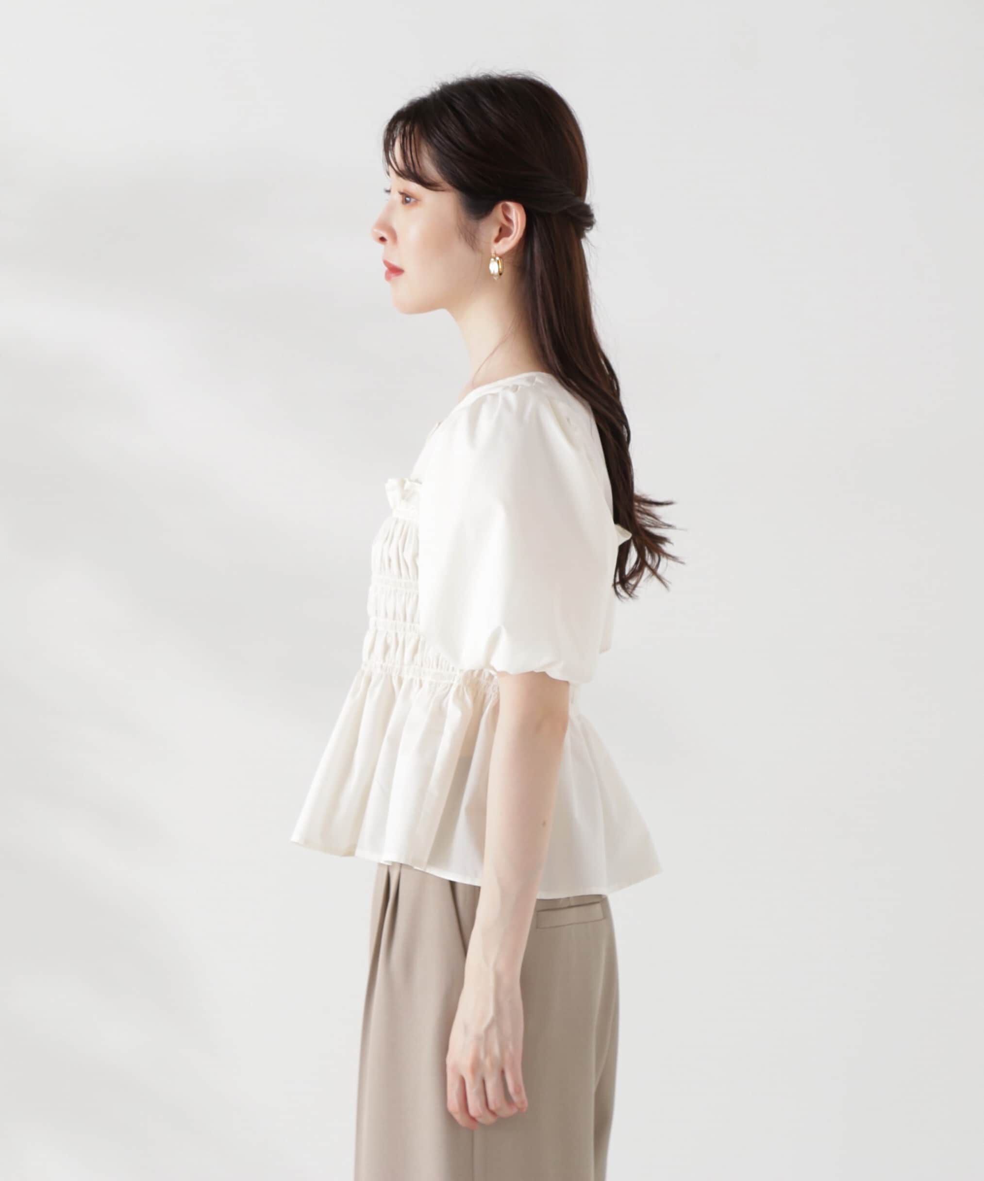 PROPORTION BODY DRESSING「ギャザーペプラムブラウス」|シャツ・ブラウス|