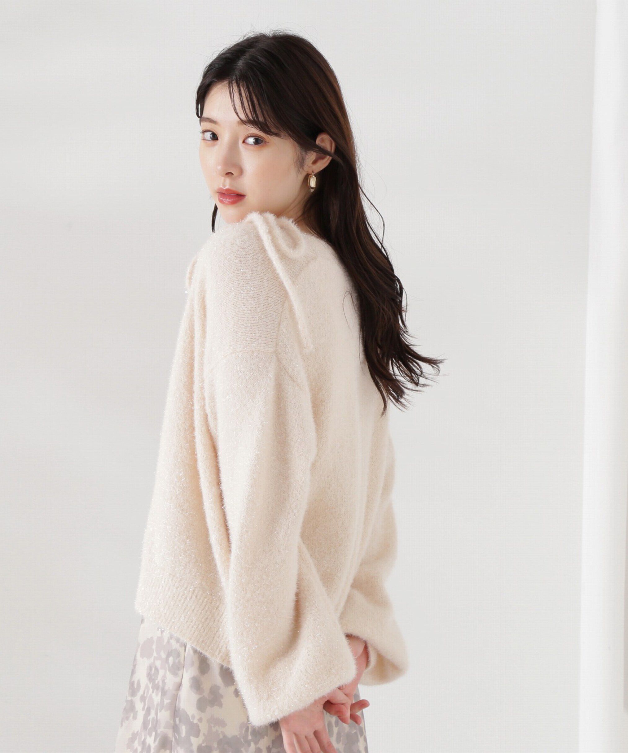 PROPORTION BODY DRESSING「シャイニーフェザーアンサンブルニット　WEB限定カラー：パープル24AW」|ニット・セーター|