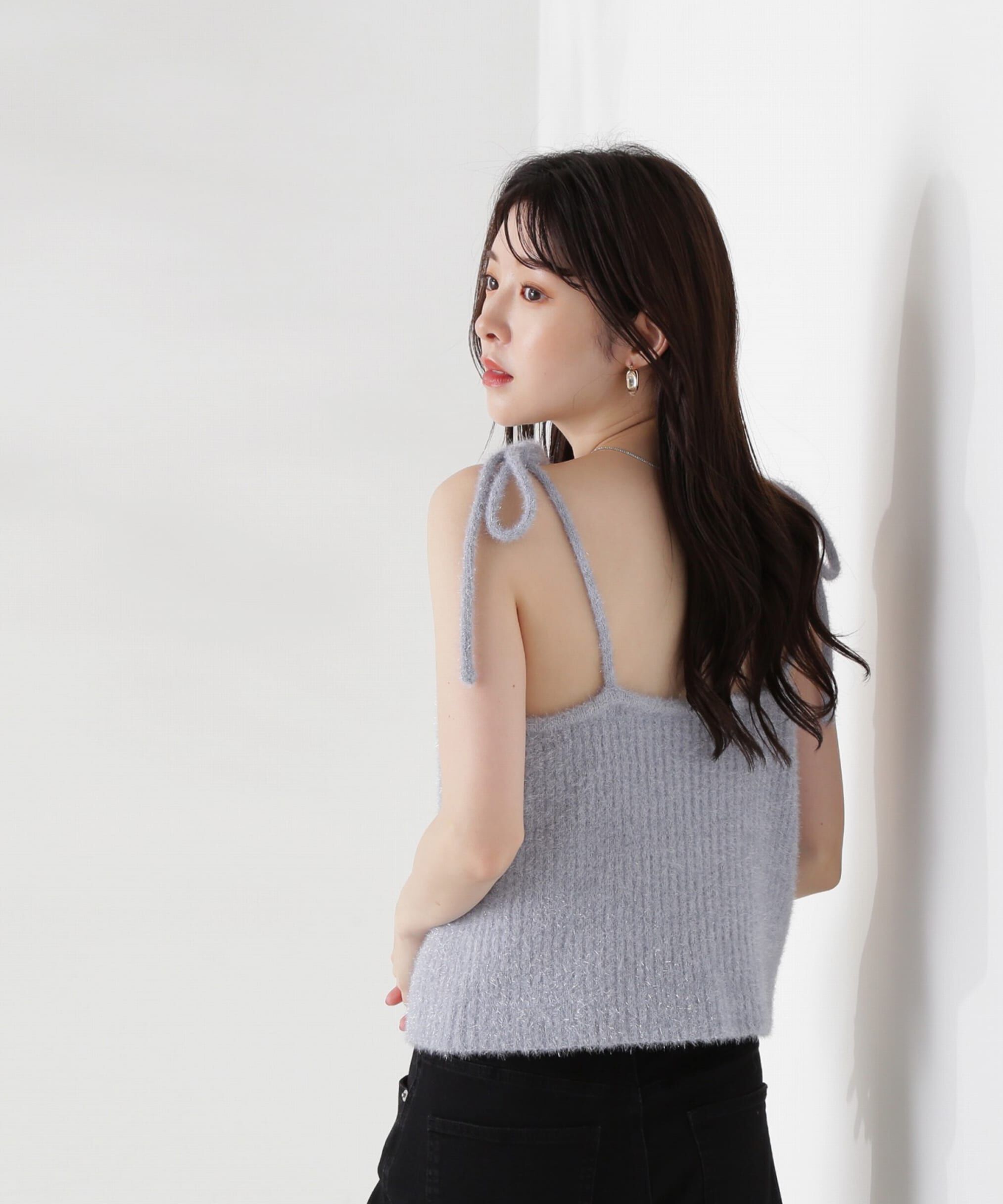 PROPORTION BODY DRESSING「シャイニーフェザーアンサンブルニット　WEB限定カラー：パープル24AW」|ニット・セーター|
