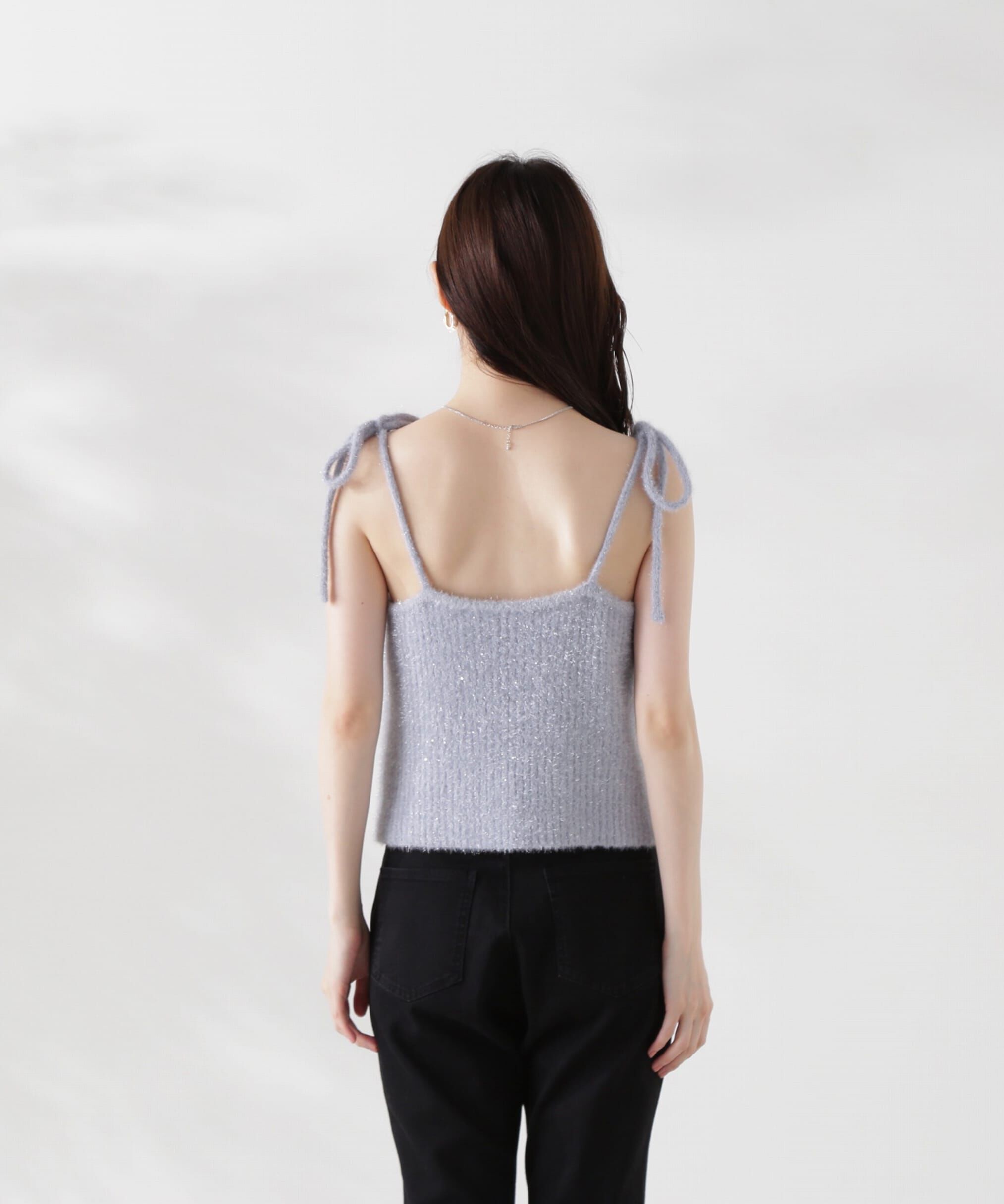 PROPORTION BODY DRESSING「シャイニーフェザーアンサンブルニット　WEB限定カラー：パープル24AW」|ニット・セーター|