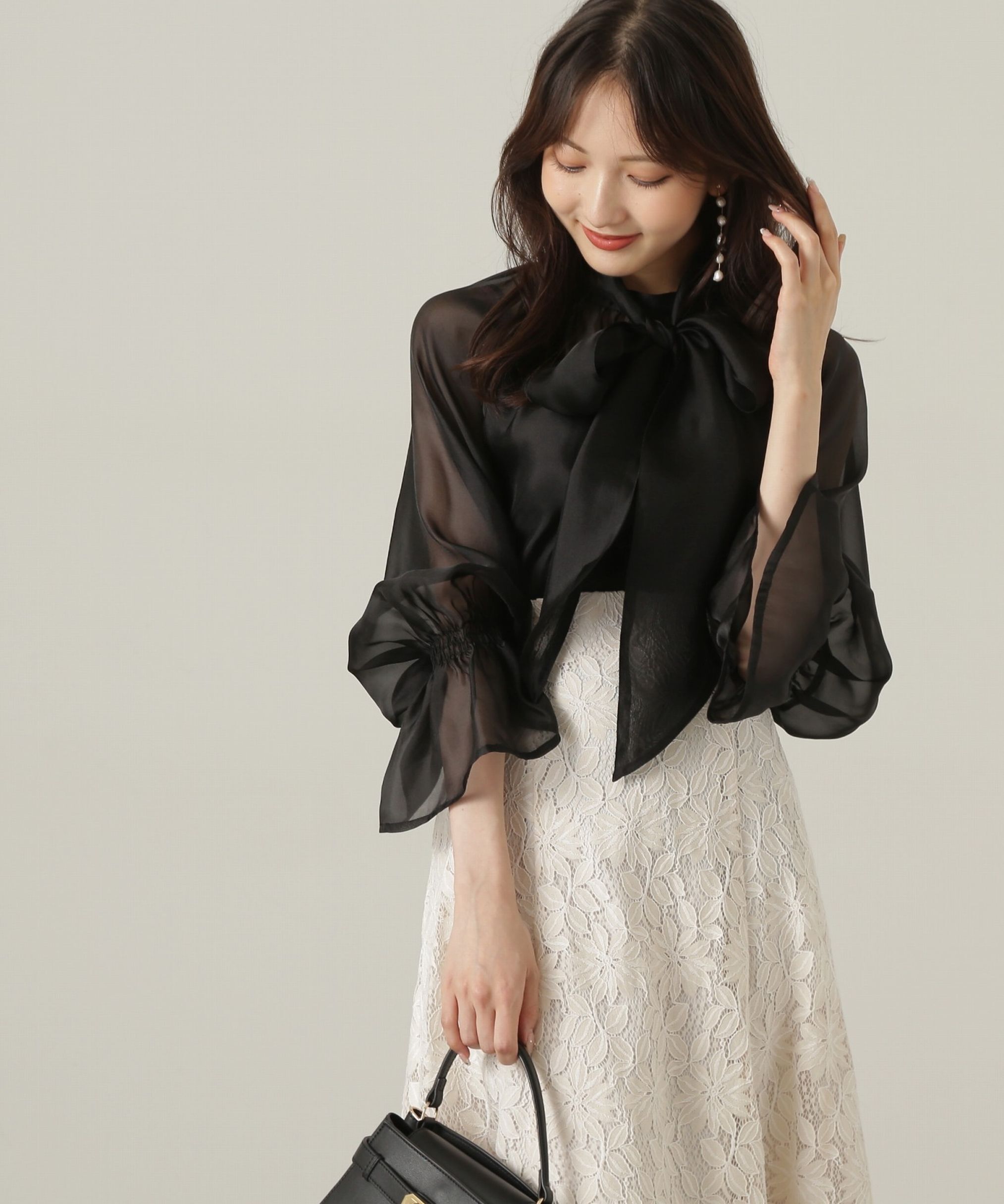 PROPORTION BODY DRESSING「2wayシアーボウタイブラウス24AW」|シャツ・ブラウス|