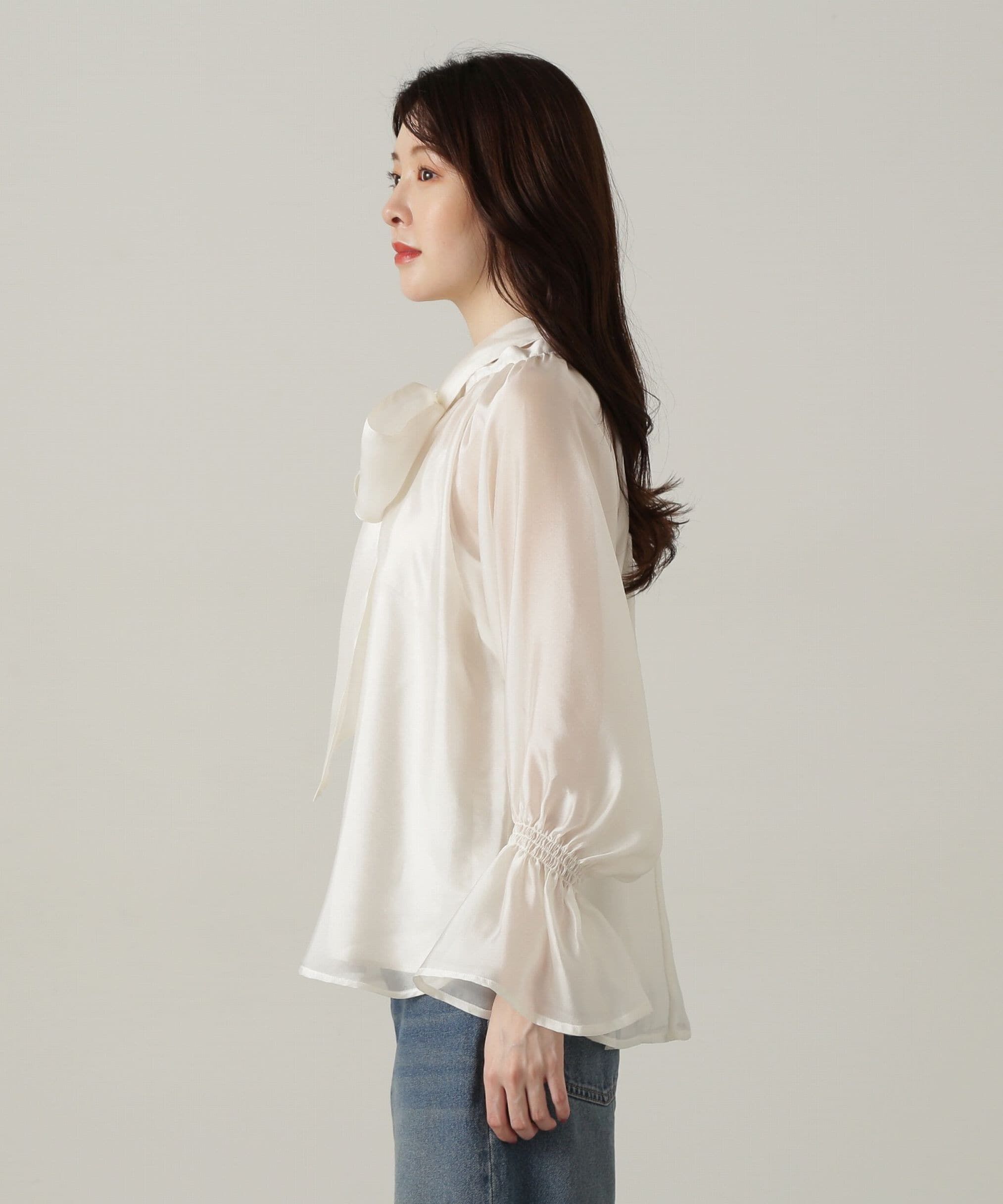 PROPORTION BODY DRESSING「2wayシアーボウタイブラウス24AW」|シャツ・ブラウス|