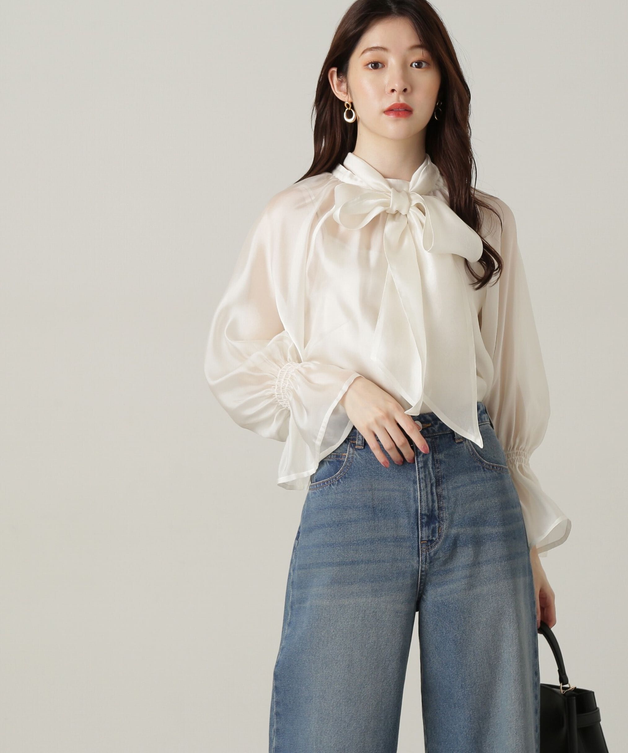 PROPORTION BODY DRESSING「2wayシアーボウタイブラウス24AW」|シャツ・ブラウス|