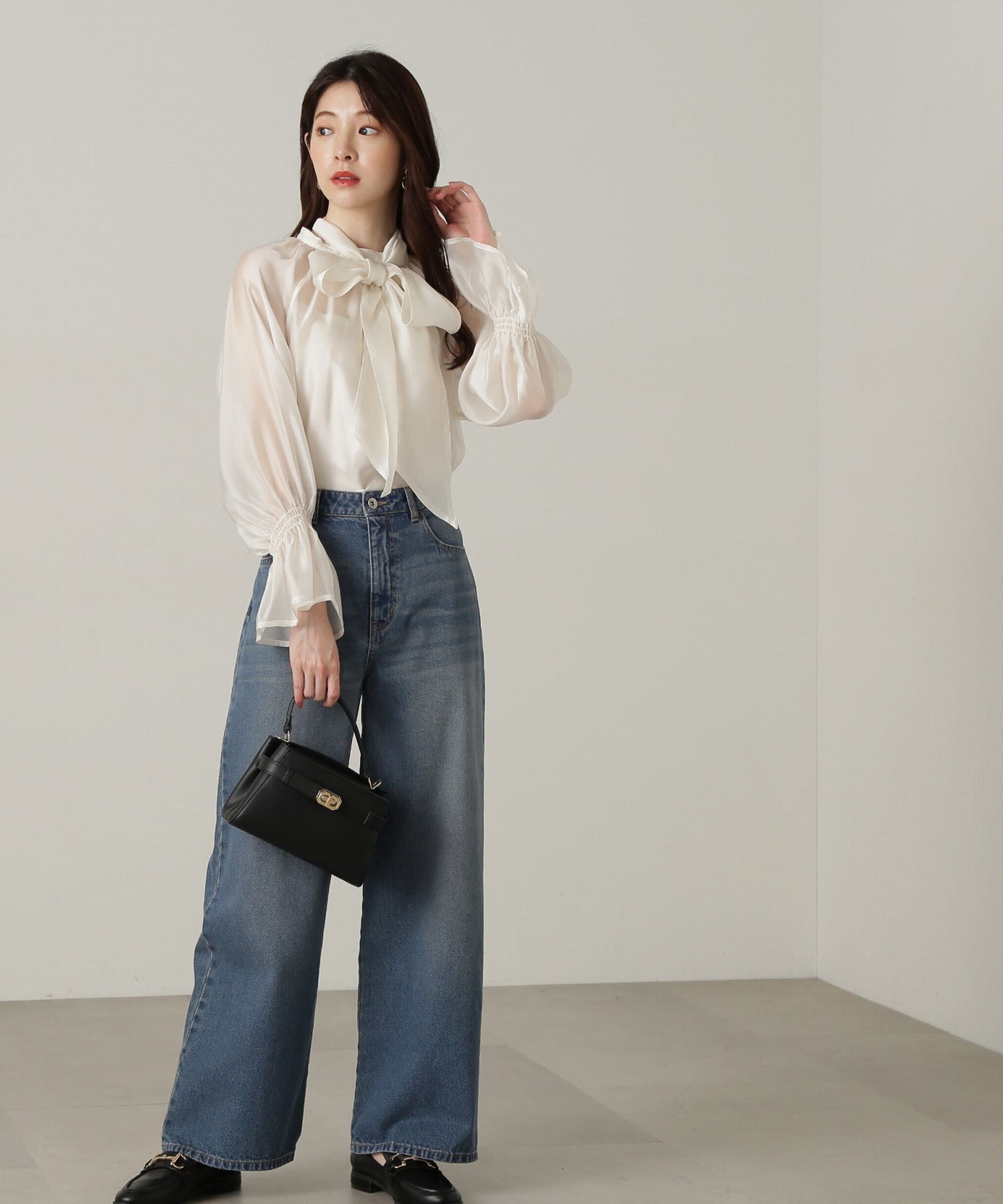 PROPORTION BODY DRESSING「2wayシアーボウタイブラウス24AW」|シャツ・ブラウス|
