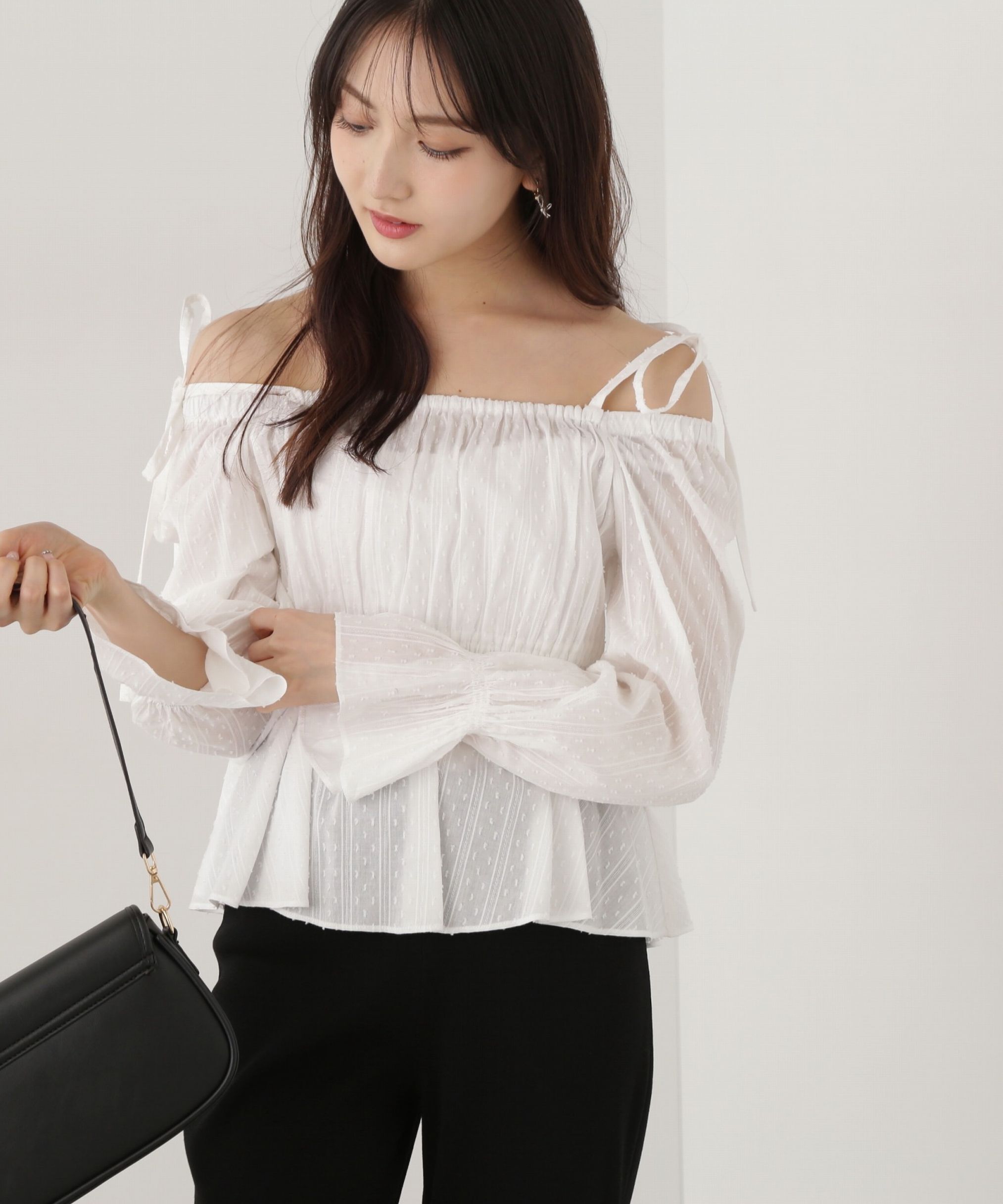 PROPORTION BODY DRESSING「ドットドビーストライプペプラムブラウス」|シャツ・ブラウス|