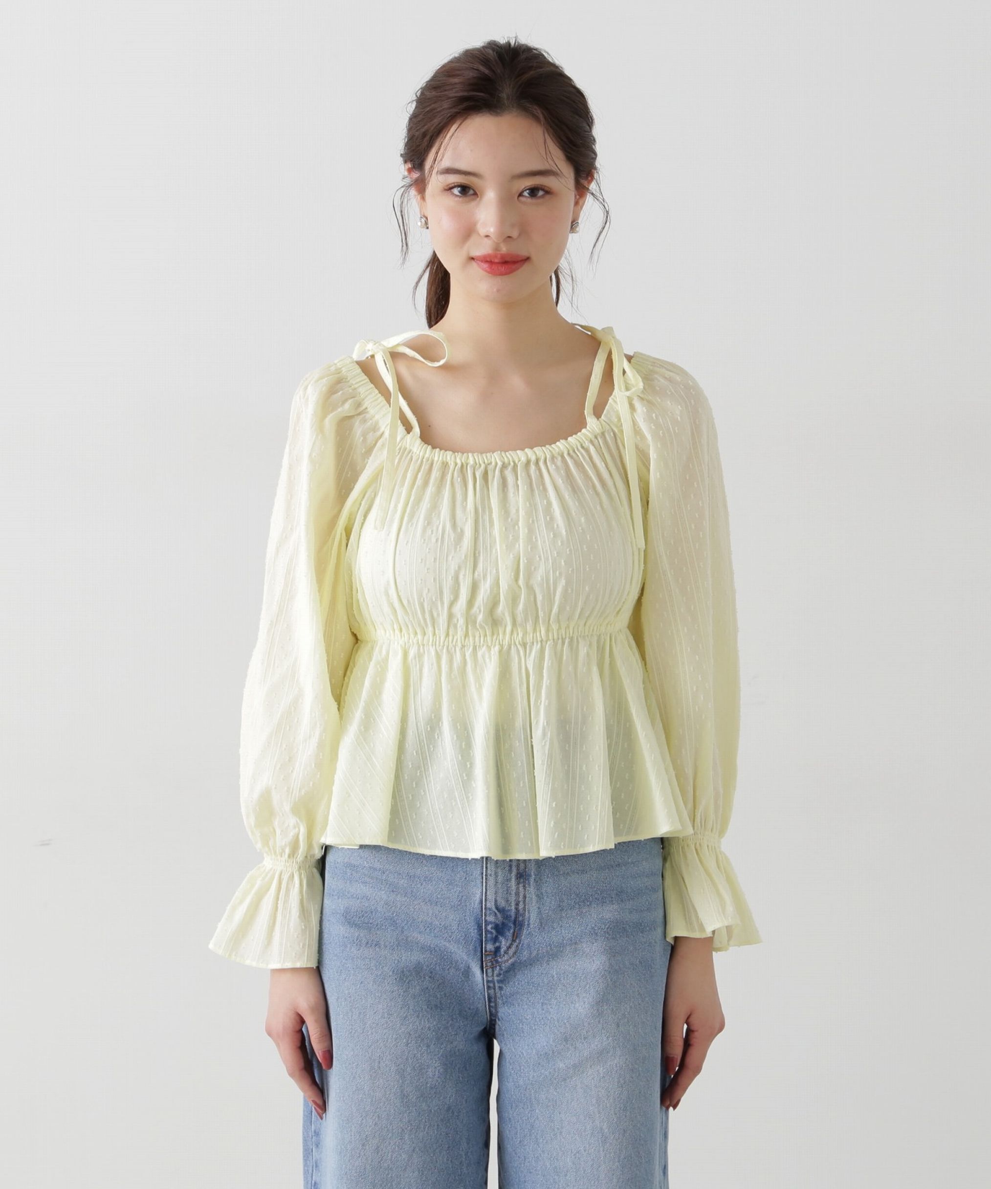 PROPORTION BODY DRESSING「ドットドビーストライプペプラムブラウス」|シャツ・ブラウス|