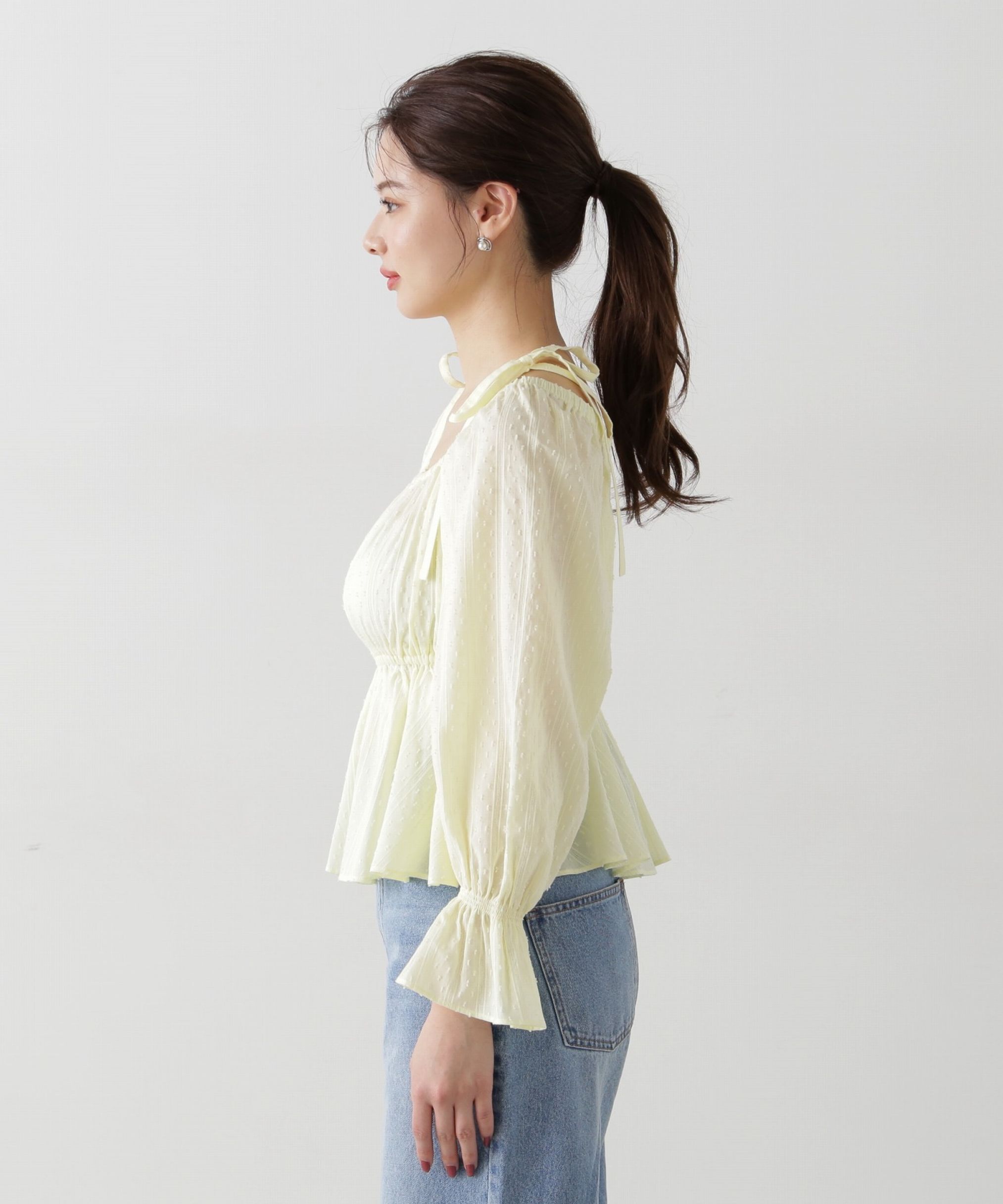 PROPORTION BODY DRESSING「ドットドビーストライプペプラムブラウス」|シャツ・ブラウス|