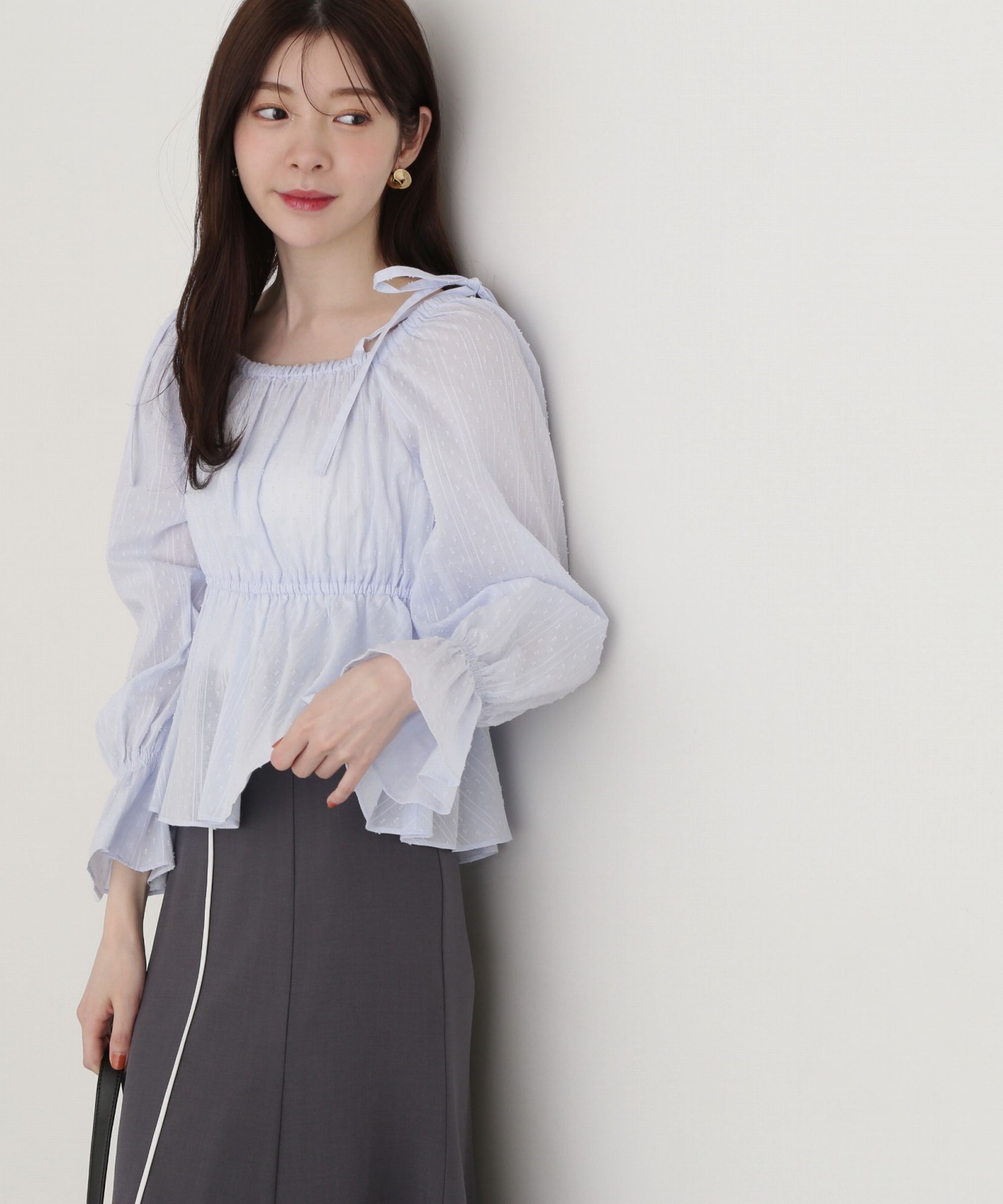 PROPORTION BODY DRESSING「ドットドビーストライプペプラムブラウス」|シャツ・ブラウス|