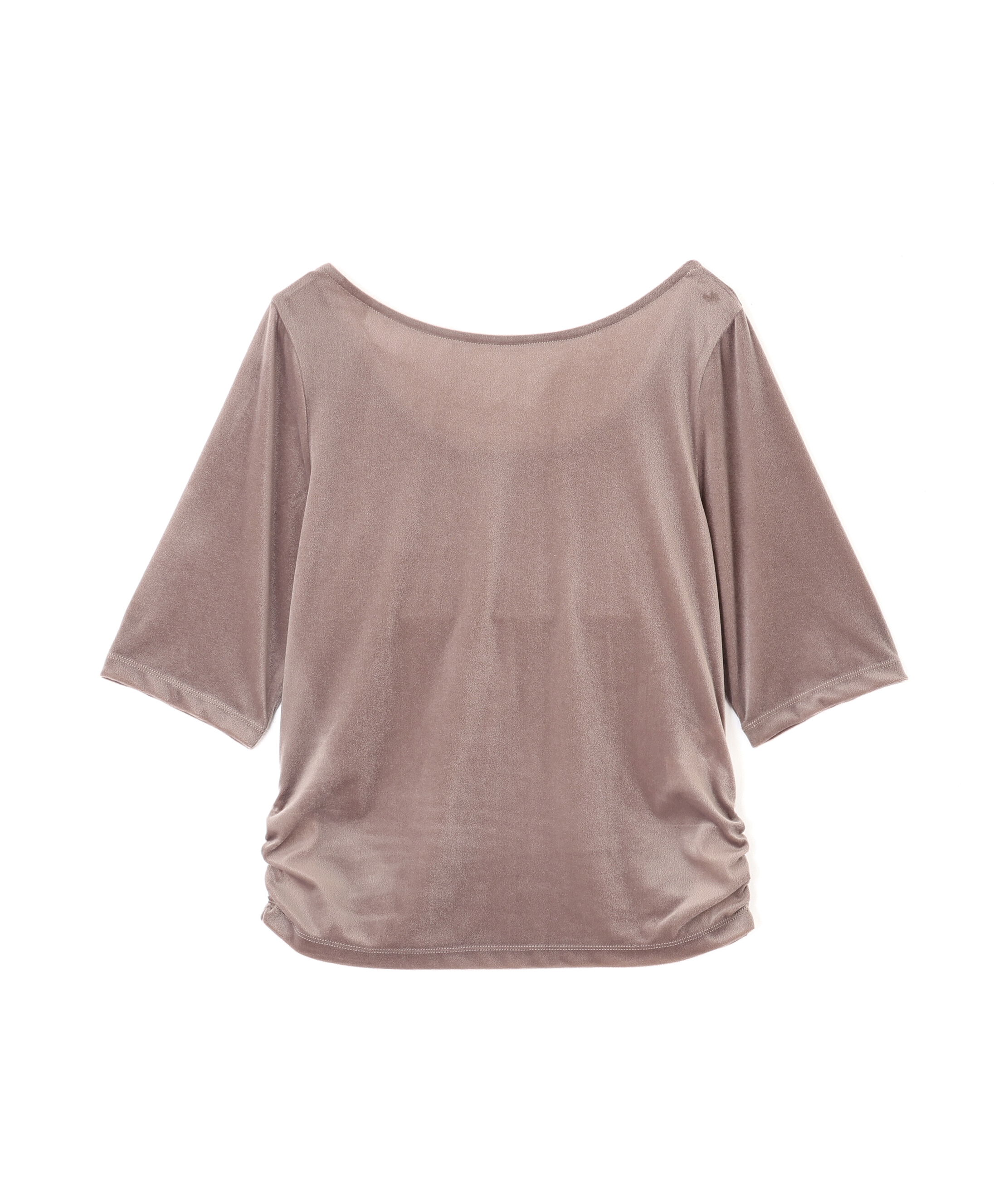 PROPORTION BODY DRESSING「＜ハンドウォッシャブル＞シアーベロア5分袖トップス」|Tシャツ・カットソー|