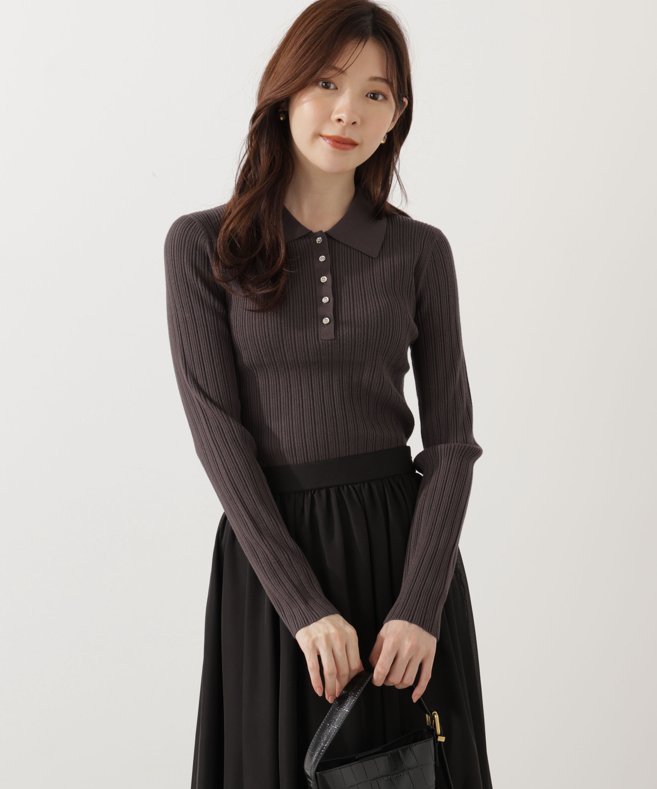 PROPORTION BODY DRESSING「＜ウォッシャブル＞ポロリブニット 25AW」|ニット・セーター|