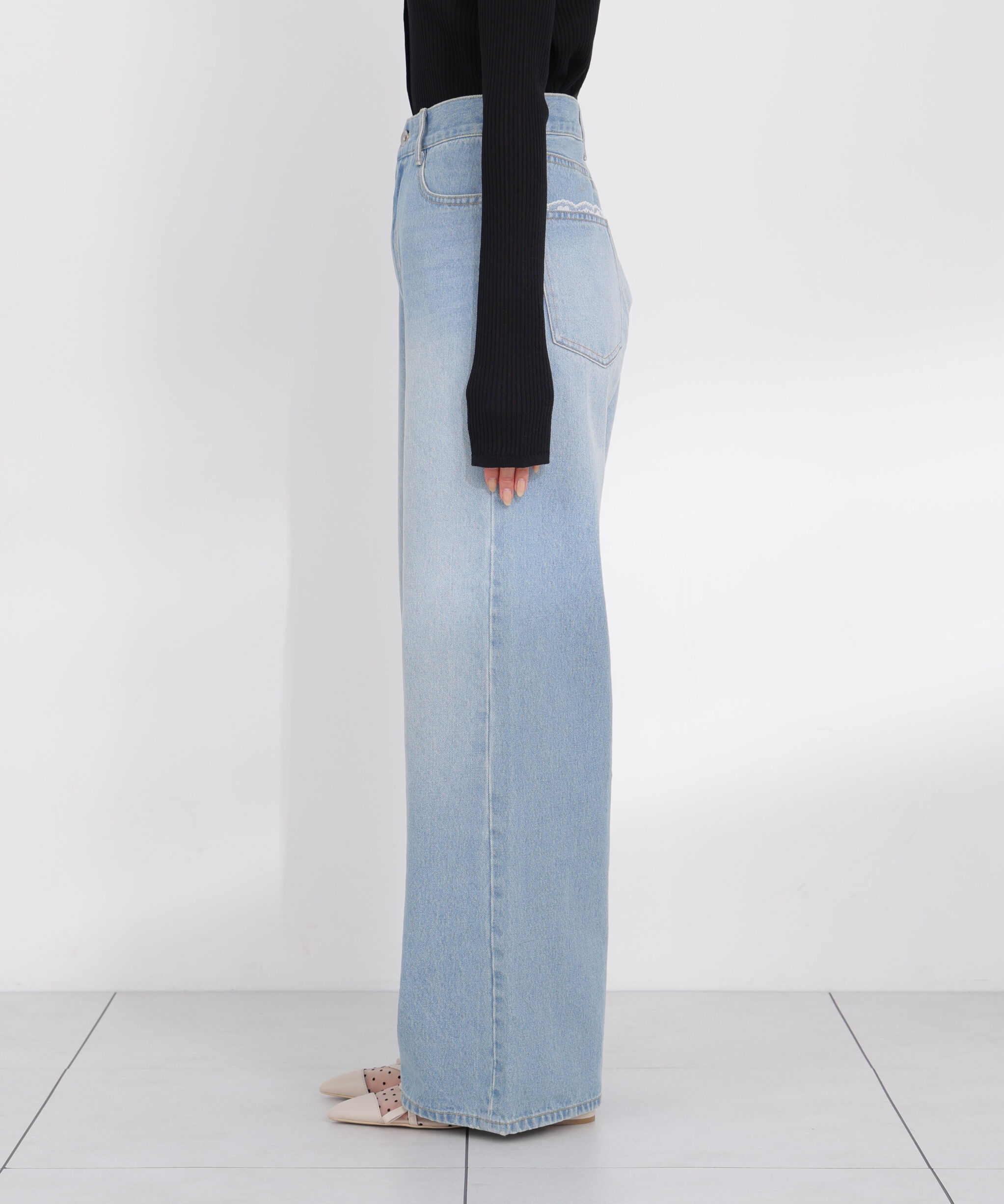 PROPORTION BODY DRESSING「＜a/mie＞レースハイウエストワイドデニムパンツ」|その他|