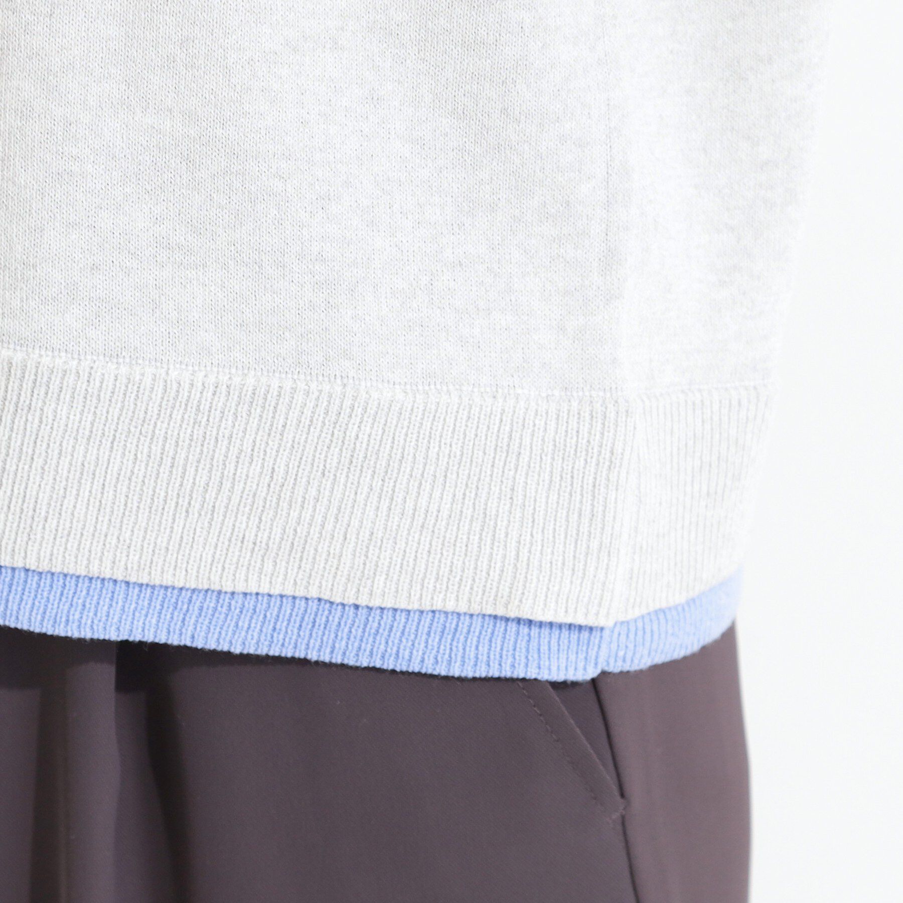 SHOO･LA･RUE「【二の腕隠れる/コットン混】配色使いで差がつく 洗える五分袖ニット」|ニット・セーター|