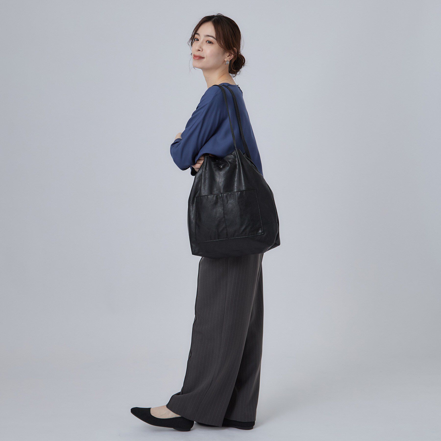SHOO･LA･RUE「つまみハンドル巾着トートバッグ」|トートバッグ|
