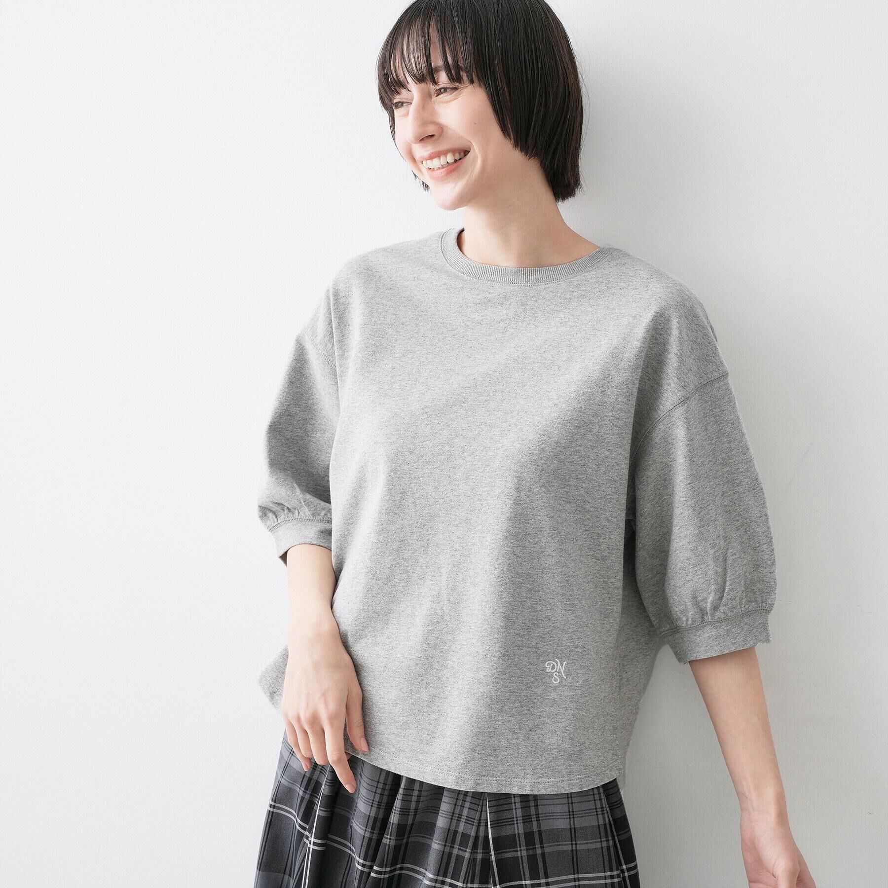 Dessin「【360度可愛い】バックヘンリーカットソー5分袖」|Tシャツ・カットソー|