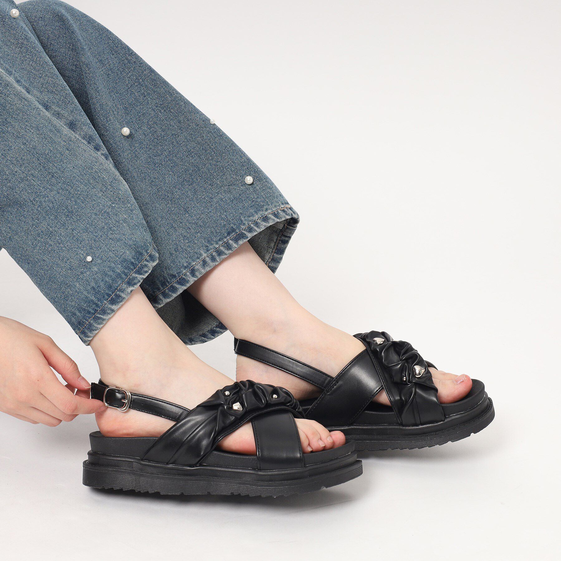 csT&P「厚底ハートスタッズスポサン」|サンダル|