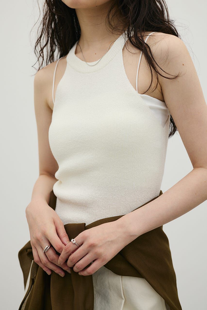 STYLEMIXER「アメスリブークレニットトップ」|タンクトップ|WHT