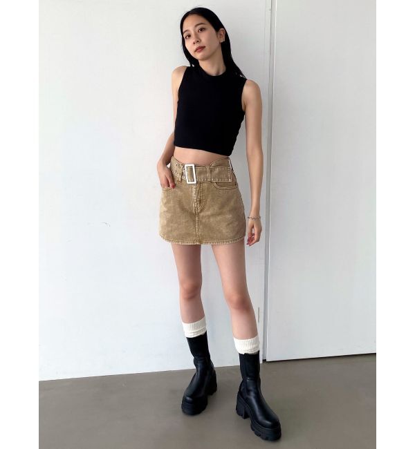 EMODA「ミニハイネックリブトップ」|タンクトップ|