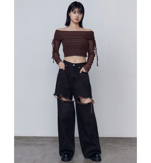 EMODA「レースオフショルダートップ」|Tシャツ・カットソー|