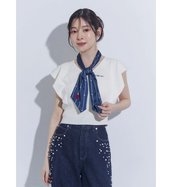 MERCURYDUO「U.S. POLO ASSN.別注スカーフセットラッフルリブニット」|ニット・セーター|