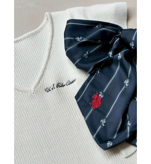 MERCURYDUO「U.S. POLO ASSN.別注スカーフセットラッフルリブニット」|ニット・セーター|