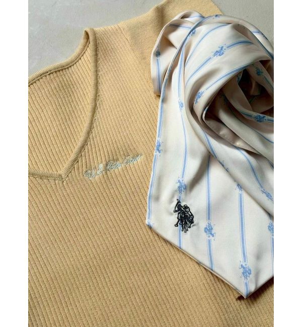 MERCURYDUO「U.S. POLO ASSN.別注スカーフセットラッフルリブニット」|ニット・セーター|