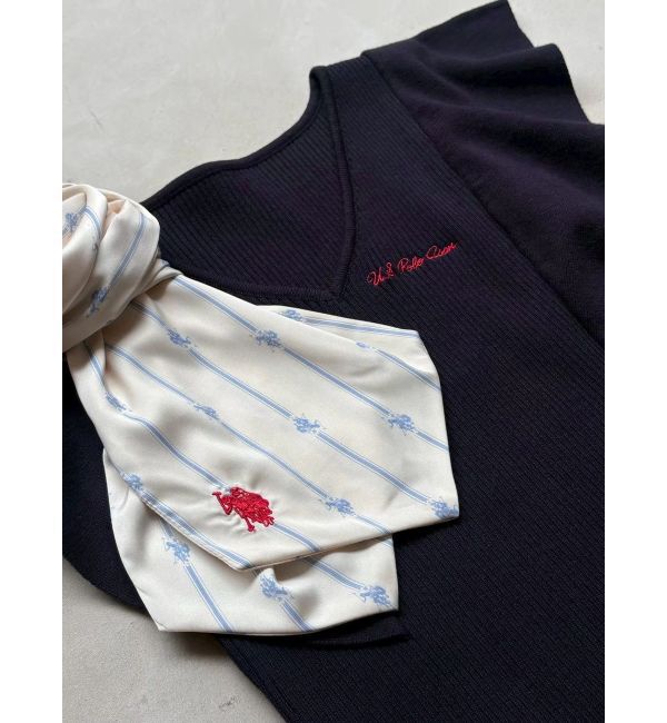 MERCURYDUO「U.S. POLO ASSN.別注スカーフセットラッフルリブニット」|ニット・セーター|