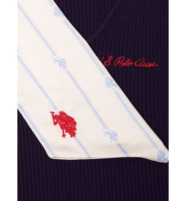 MERCURYDUO「U.S. POLO ASSN.別注スカーフセットラッフルリブニット」|ニット・セーター|
