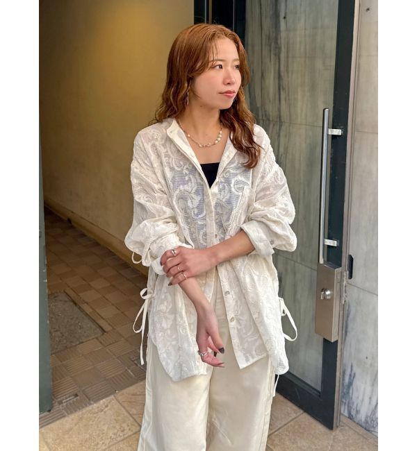 Ungrid「レース刺繍ルーズシャツ」|シャツ・ブラウス|